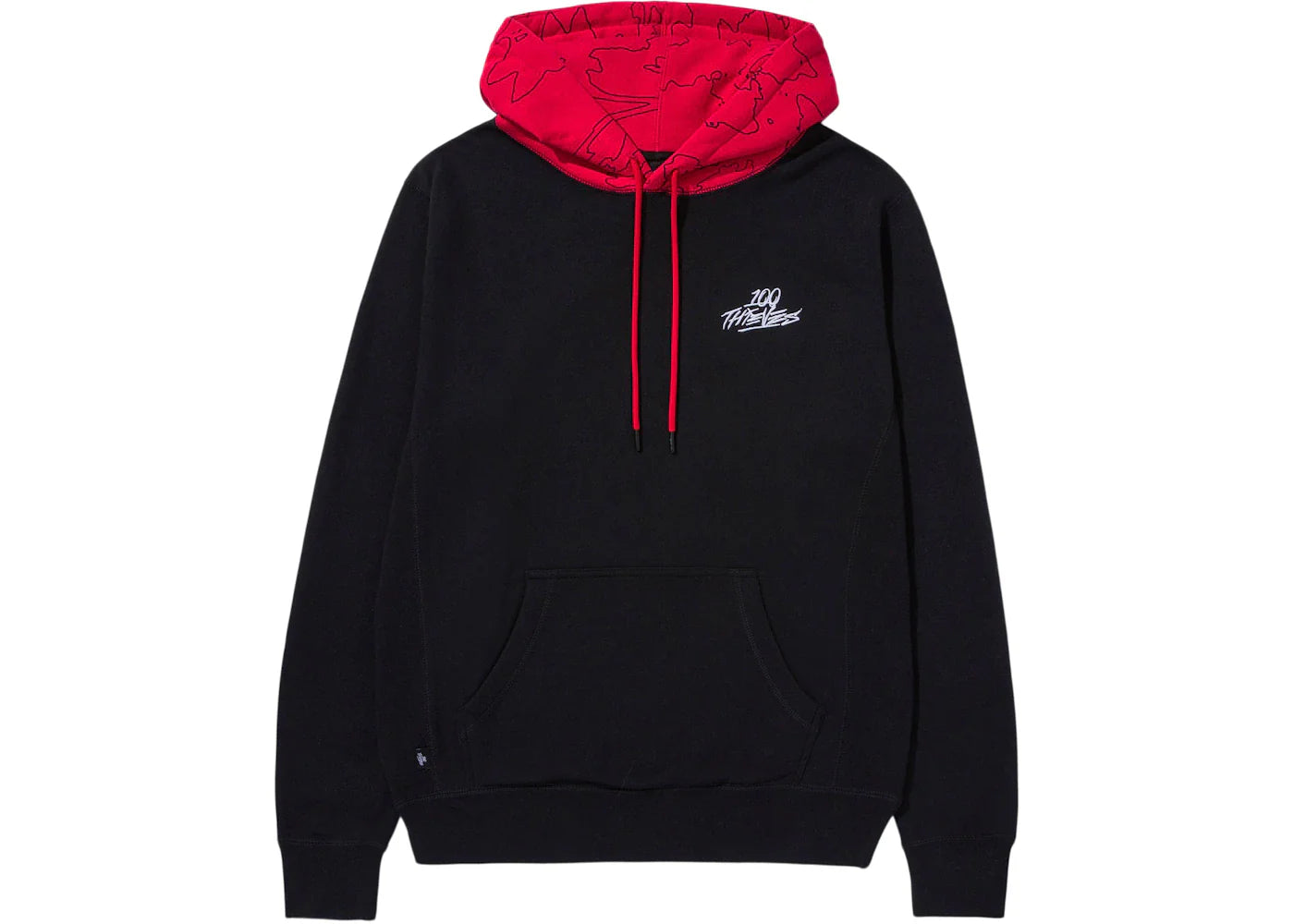 100 Thieves Foundations Geoprint Hoodie Black/Red