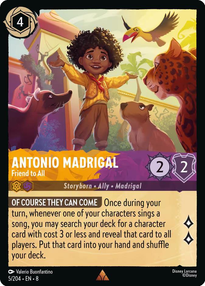 Lorcana Antonio Madrigal - Friend to All - 5/204 [Reign of Jafar] [Non-Foil]