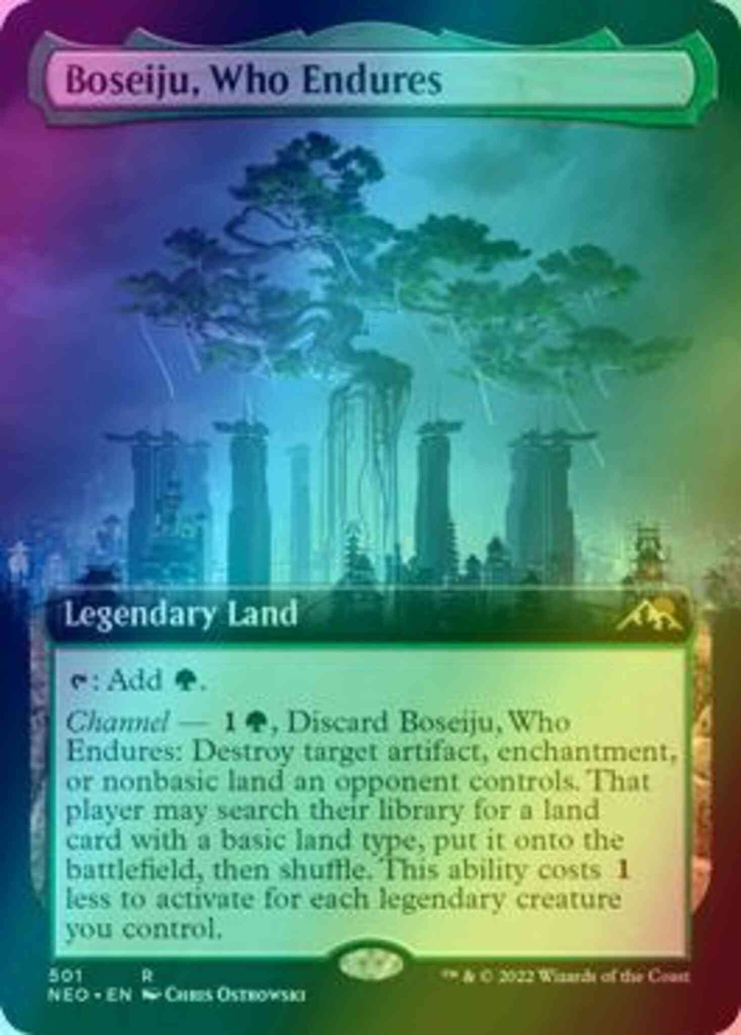 Boseiju who endures – Magic Boseiju, Who Endures [501] [Extended Art] [Kamigawa: Neon Dynasty] [Foil]