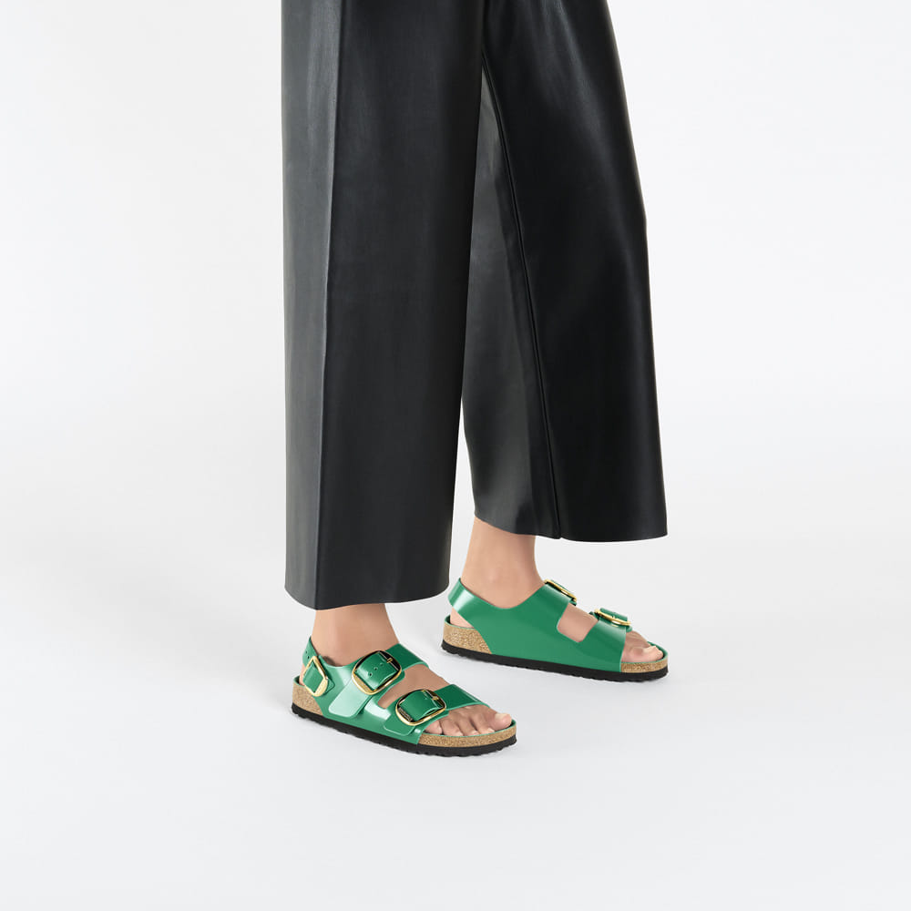 Birkenstock Milano Big Buckle Natural Leather Patent - view 6