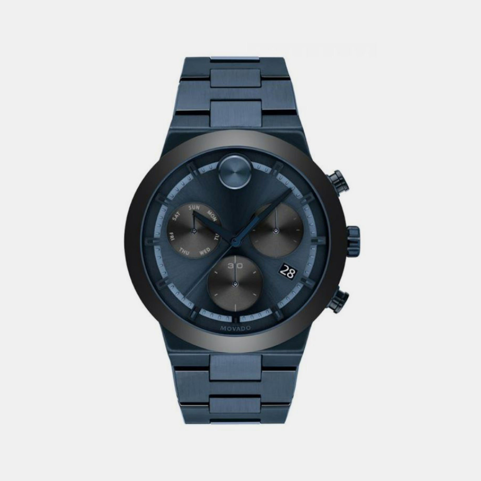 Movado Bold Men Quartz Blue Dial Chronograph Stainless Steel Watch 3600729