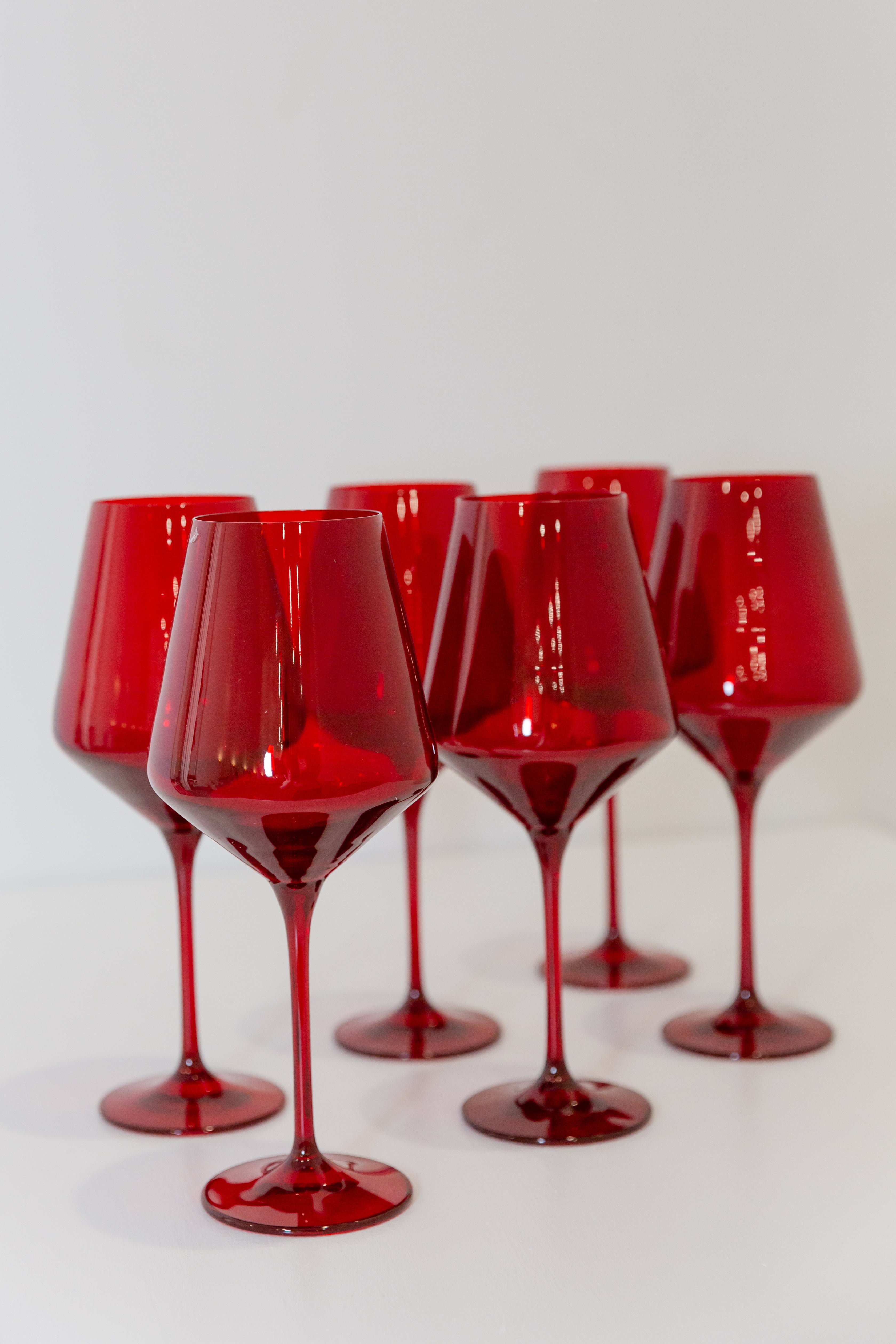 Estelle Colored Glass Estelle Colored Wine Stemware - Set of 6 {Red}
