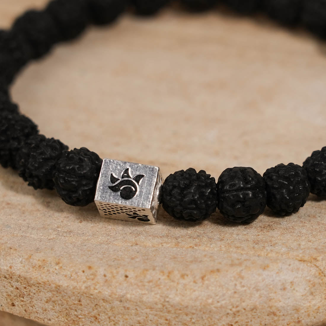 Prinjal Jewellers Black Rudraksha Beads Bracelet
