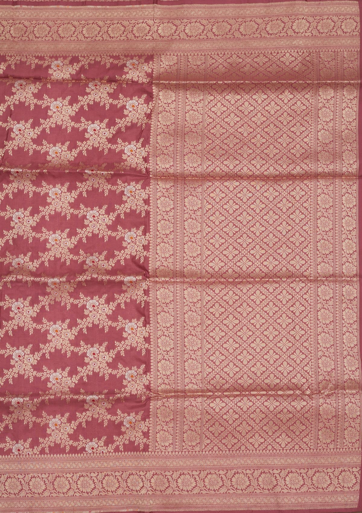 Koskii Onion Pink Zariwork Pure Silk Saree – Women's - view 5