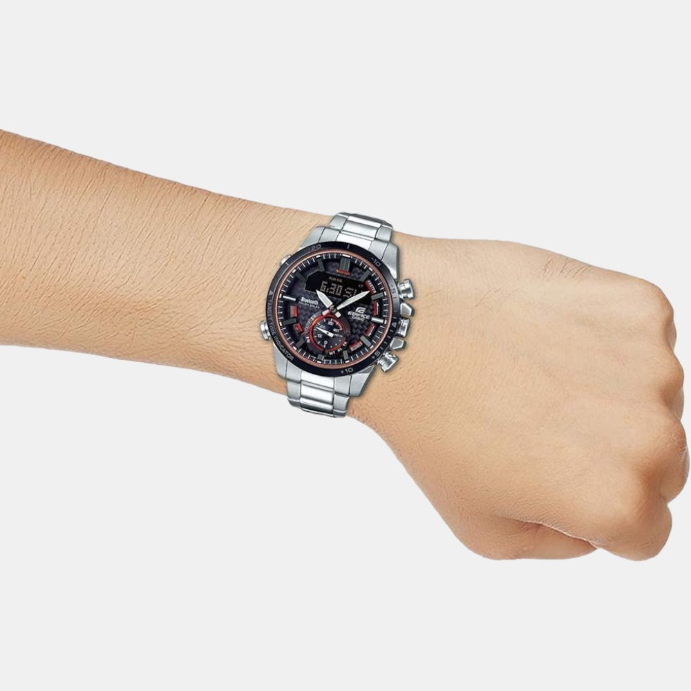 Casio Edifice Men Quartz Black Dial Analog-Digital Stainless Steel Watch EX451 - view 5