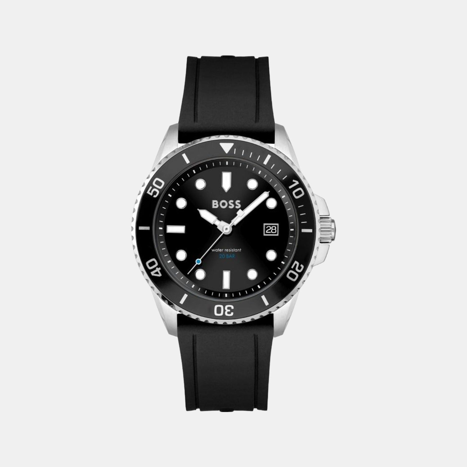 Boss Ace Men Quartz Black Dial Analog Rubber Watch 1513913