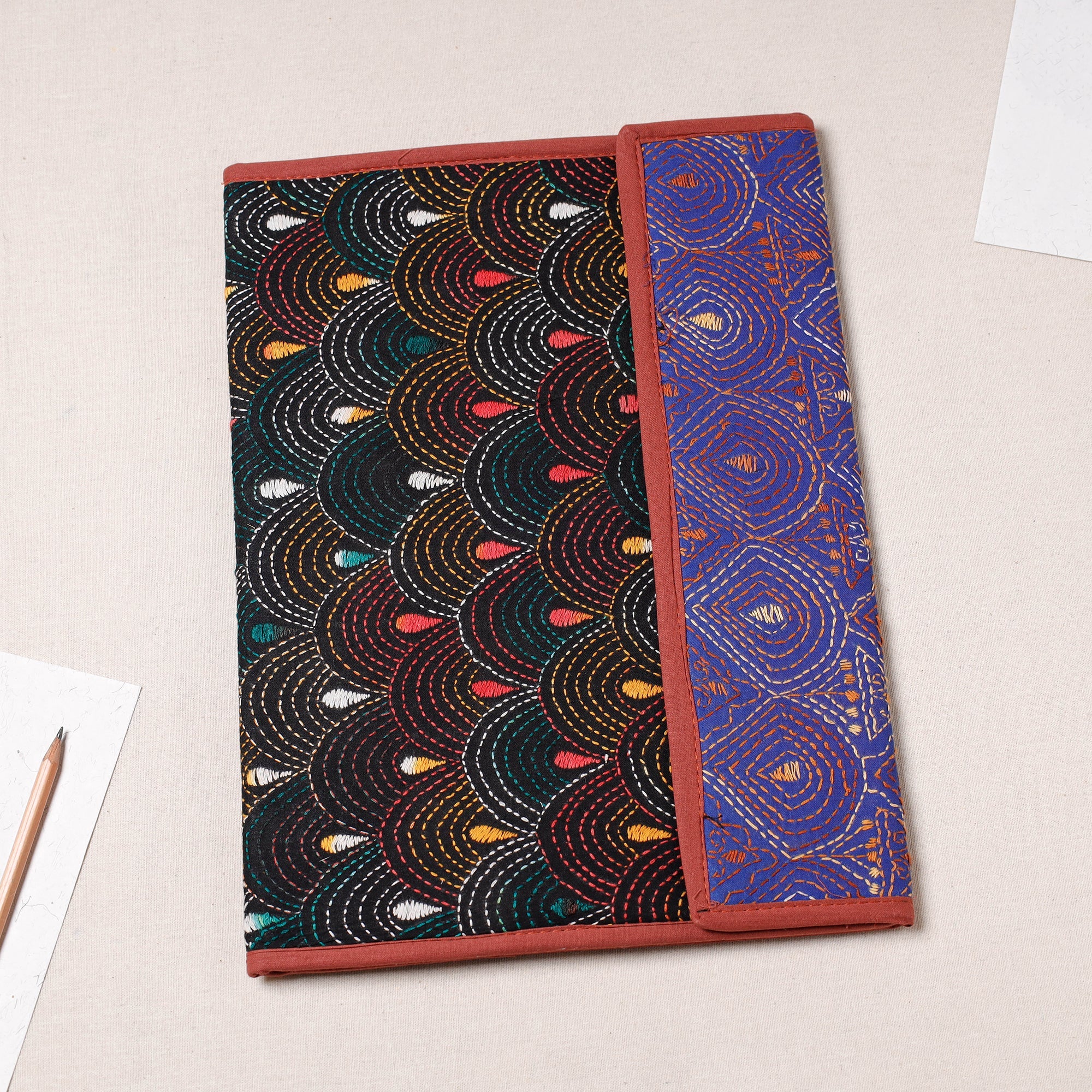 ASALKAAR Bengal Kantha Work Handcrafted File Folder