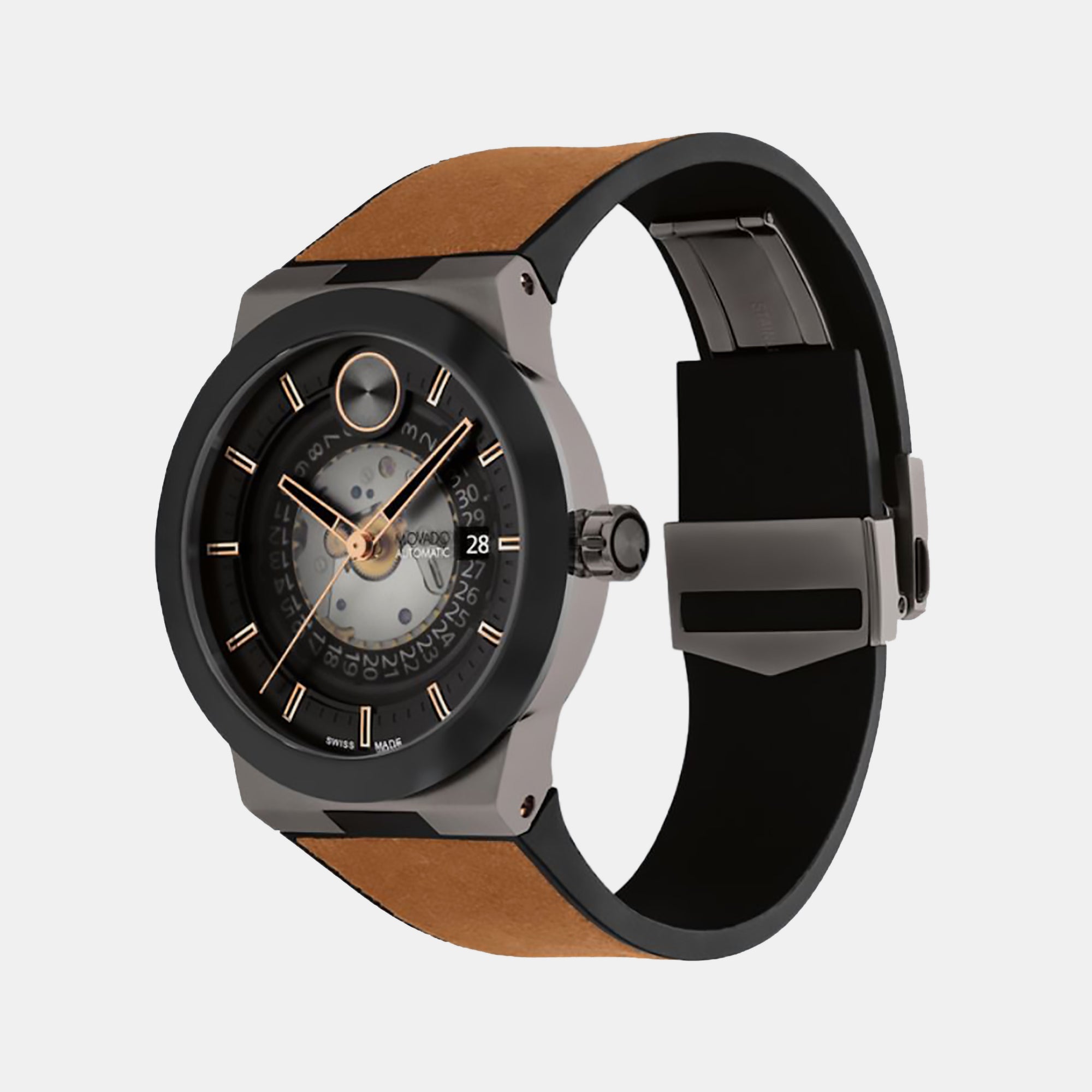 Movado Bold Men Quartz Black Dial Analog Stainless Steel Watch 3600928 - view 2