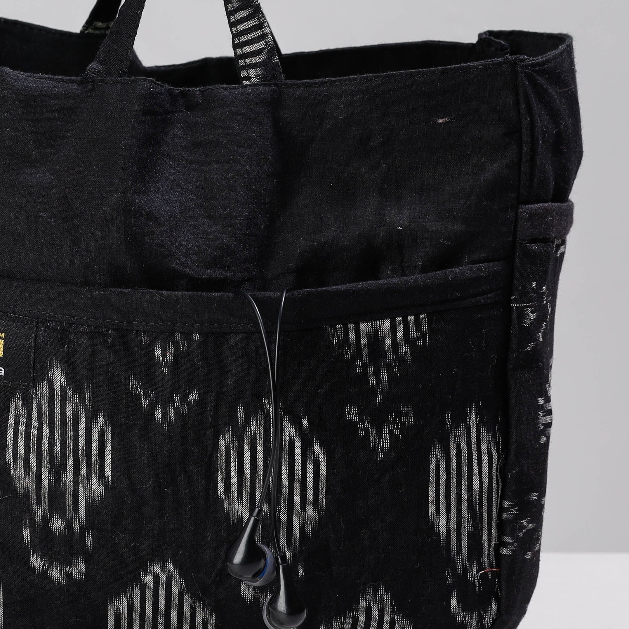 NOORI BAZAR Black - Ikat Multipurpose Cosmetic/Toiletry Cotton Pouch - view 2