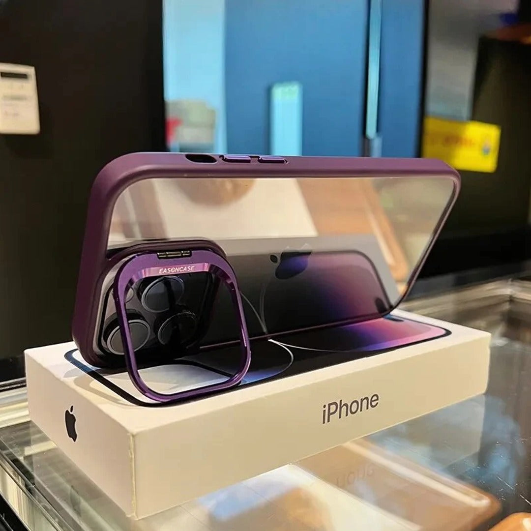 Million Cases iPhone 14 Series Luxury Camera Lens Flip Bracket Case
