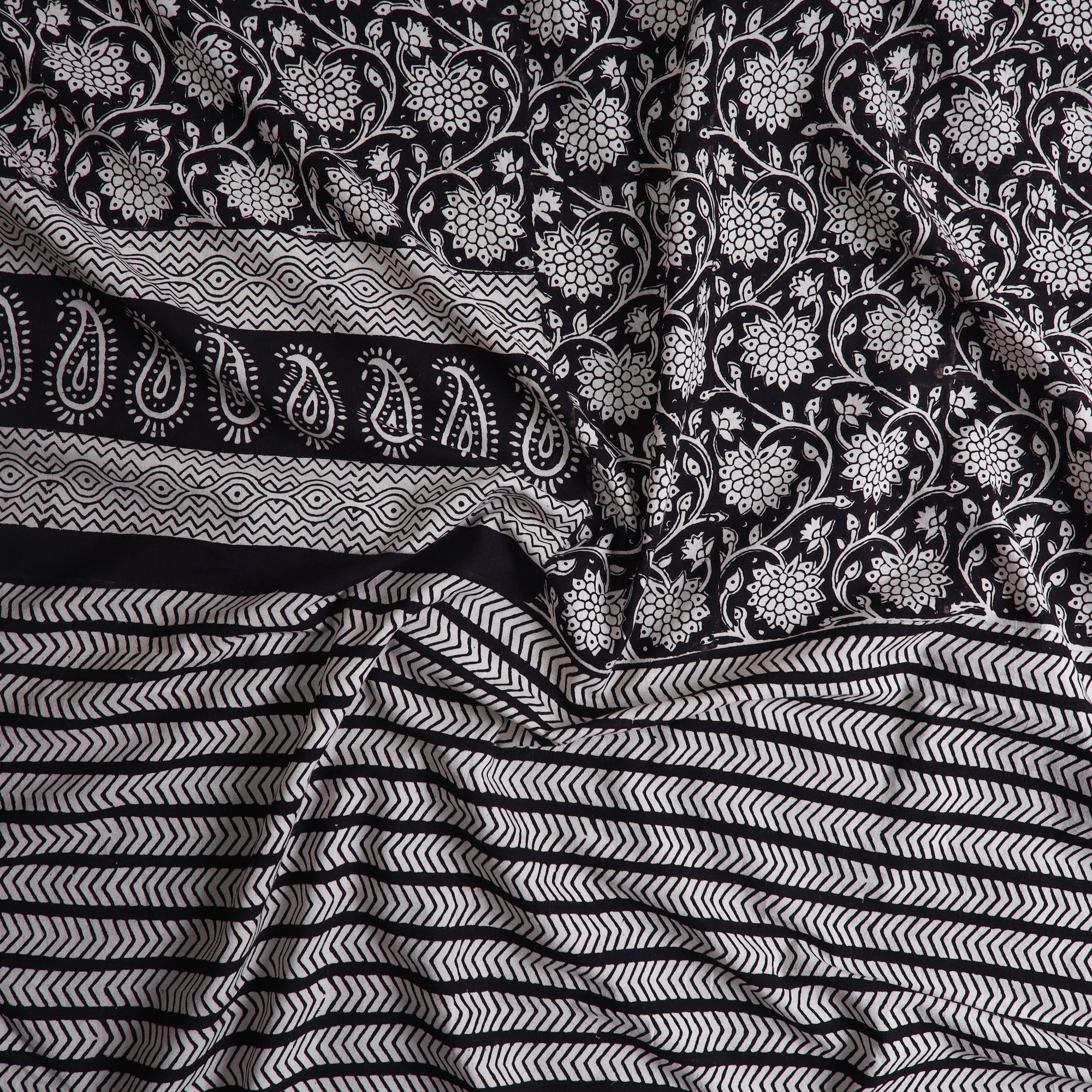 BAGH PRINTS BY MOHAMMED BILAL KHATRI Black - Natural Dyed Cotton Bagh Print Kurta Material (2.2m) 28 - view 2