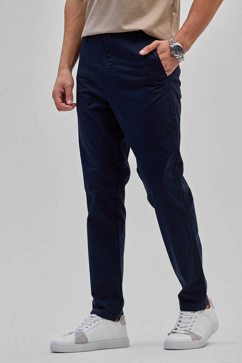 SNITCH Navy Slim Fit Trousers
