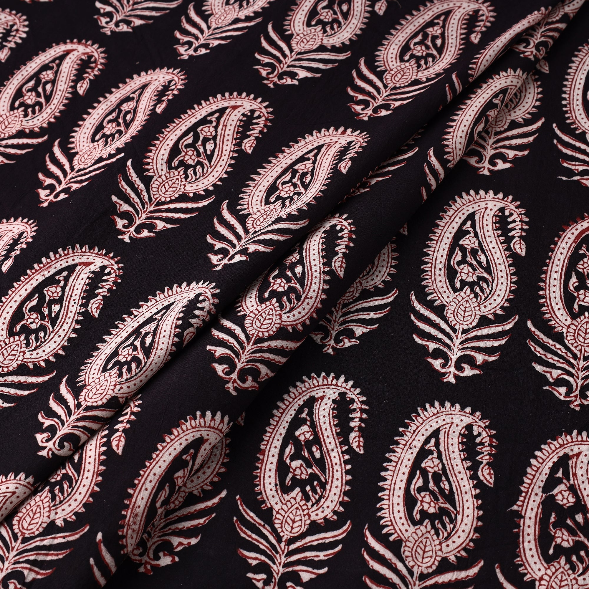 BAGH PRINTS BY UMAR FARUK KHATRI Black - Bagh Block Printed Cotton Fabric 23 - view 2