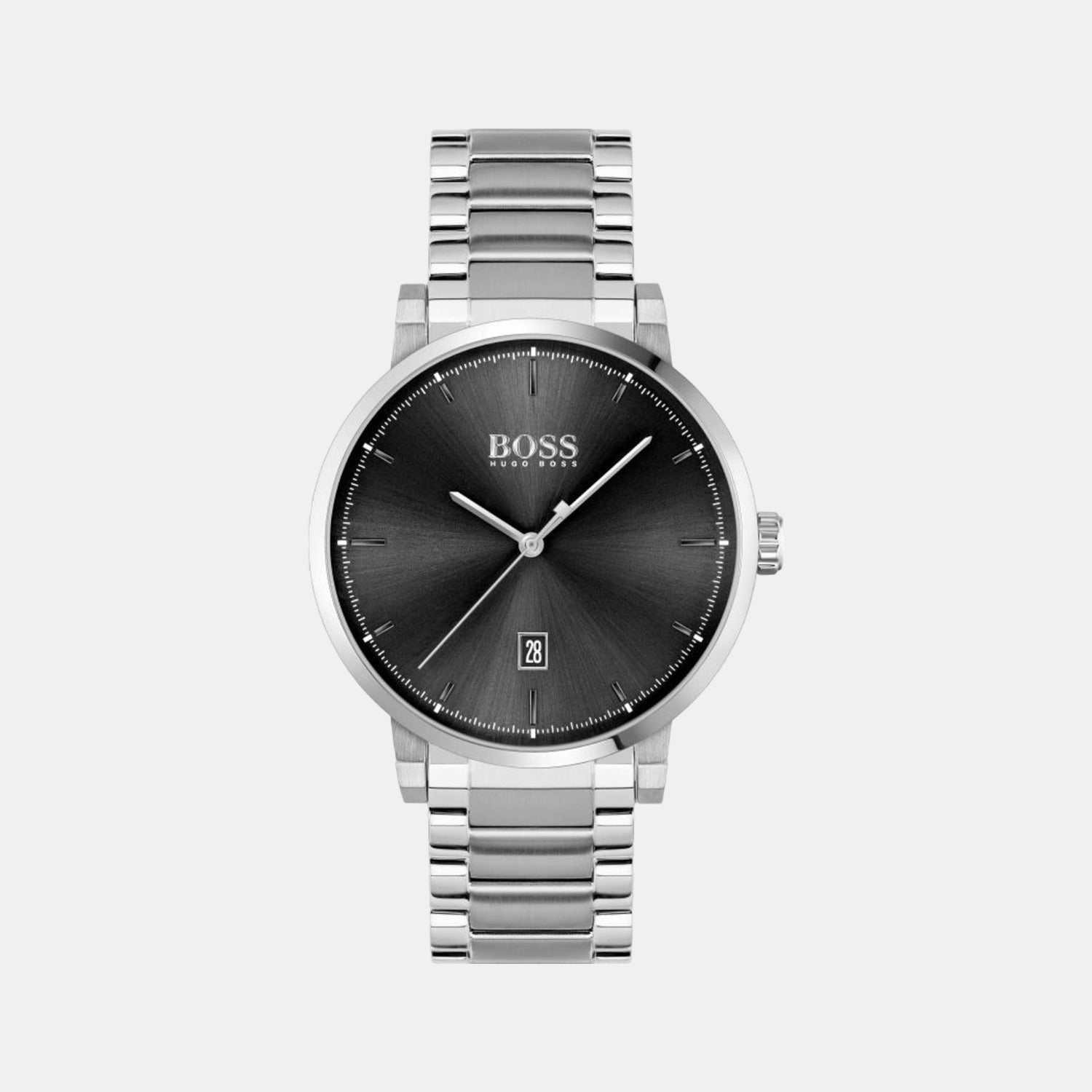 Boss Confidence Men Quartz Black Dial Analog Stainless Steel Watch 1513792