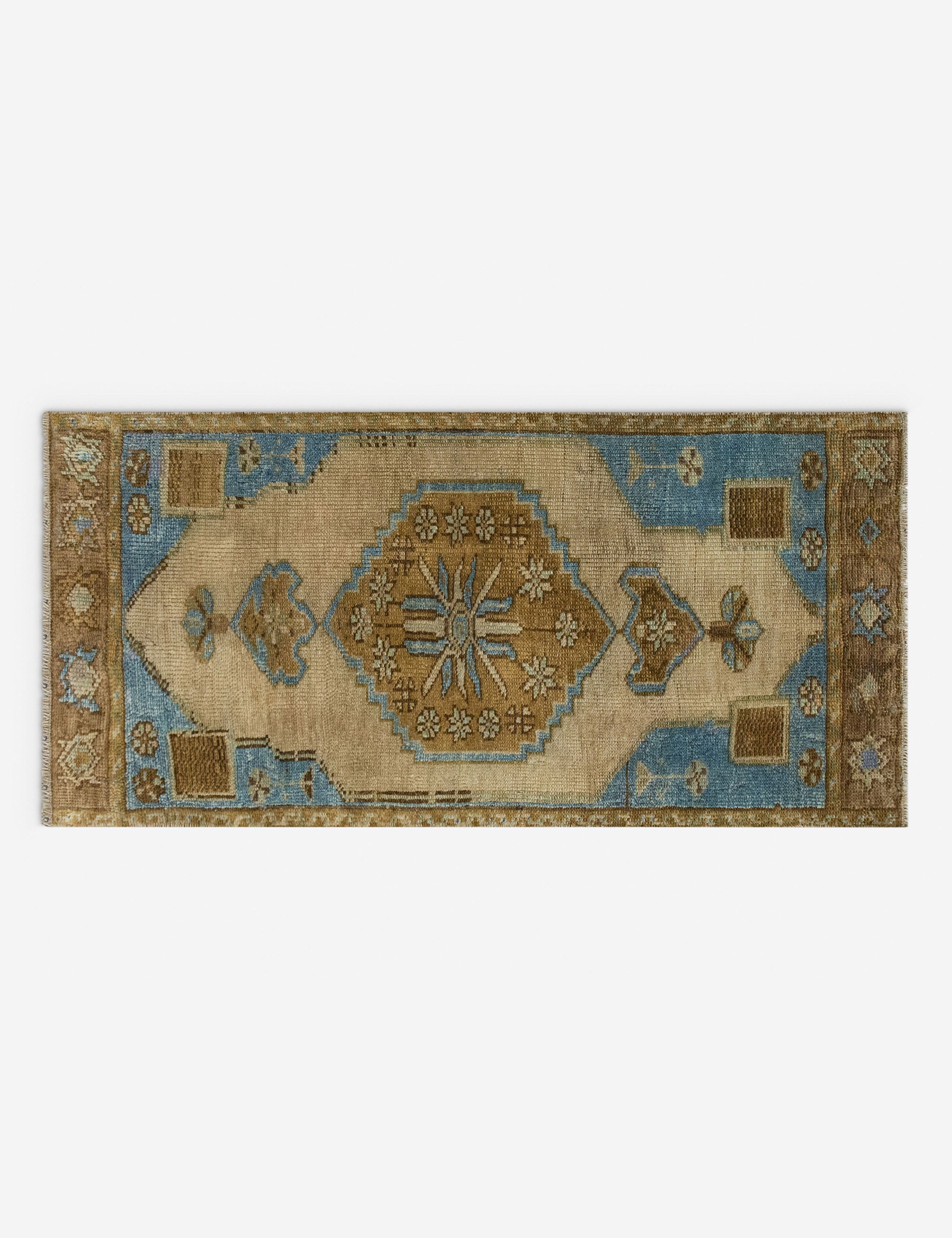 Lulu and Georgia Vintage Turkish Hand-Knotted Wool Mini Rug No. 333, 1'4" x 2'9"