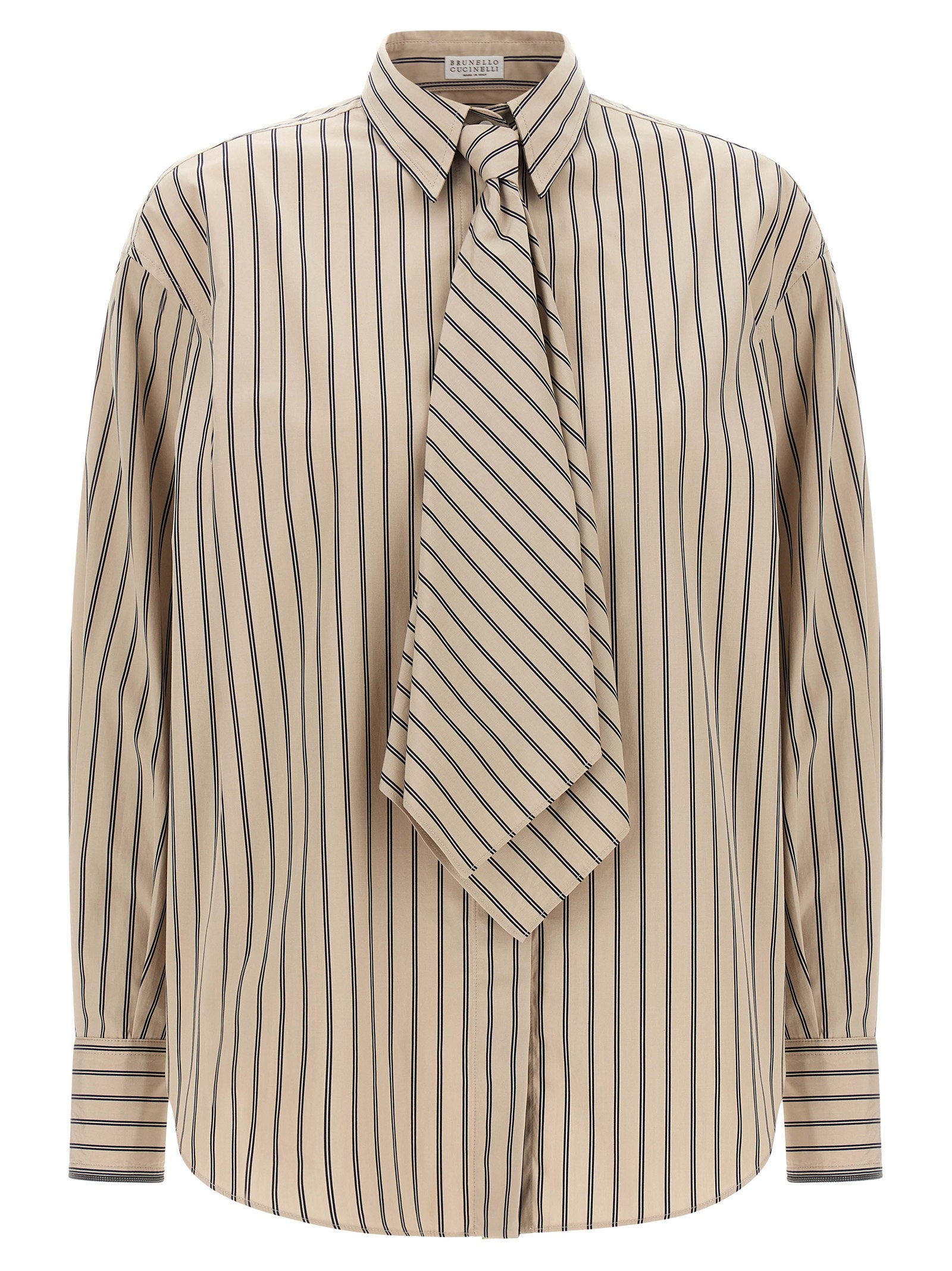 Brunello Cucinelli Shirt With Tie – 100% cotton