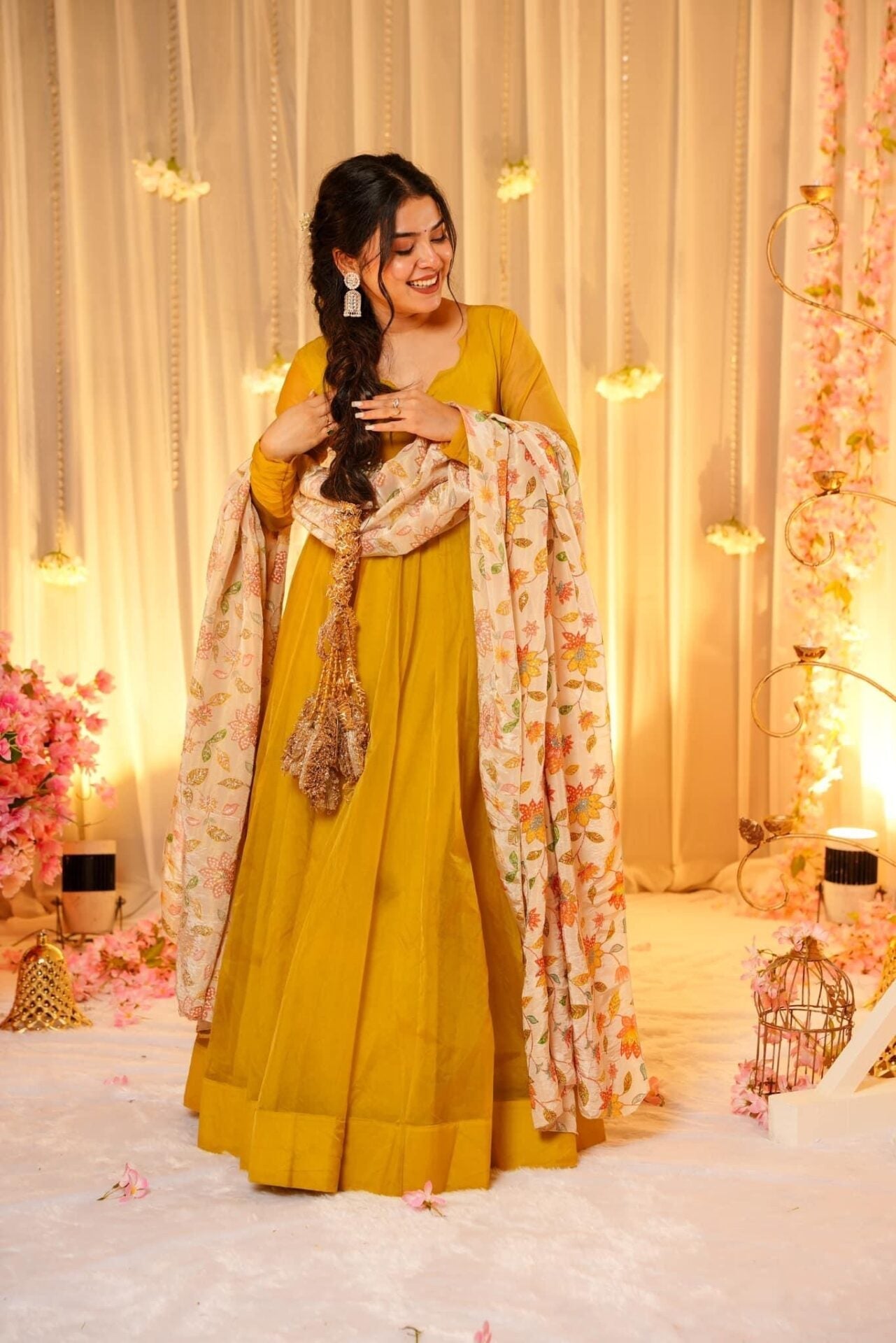 Idaho-o Mustard Hues Organza maxi set - view 3