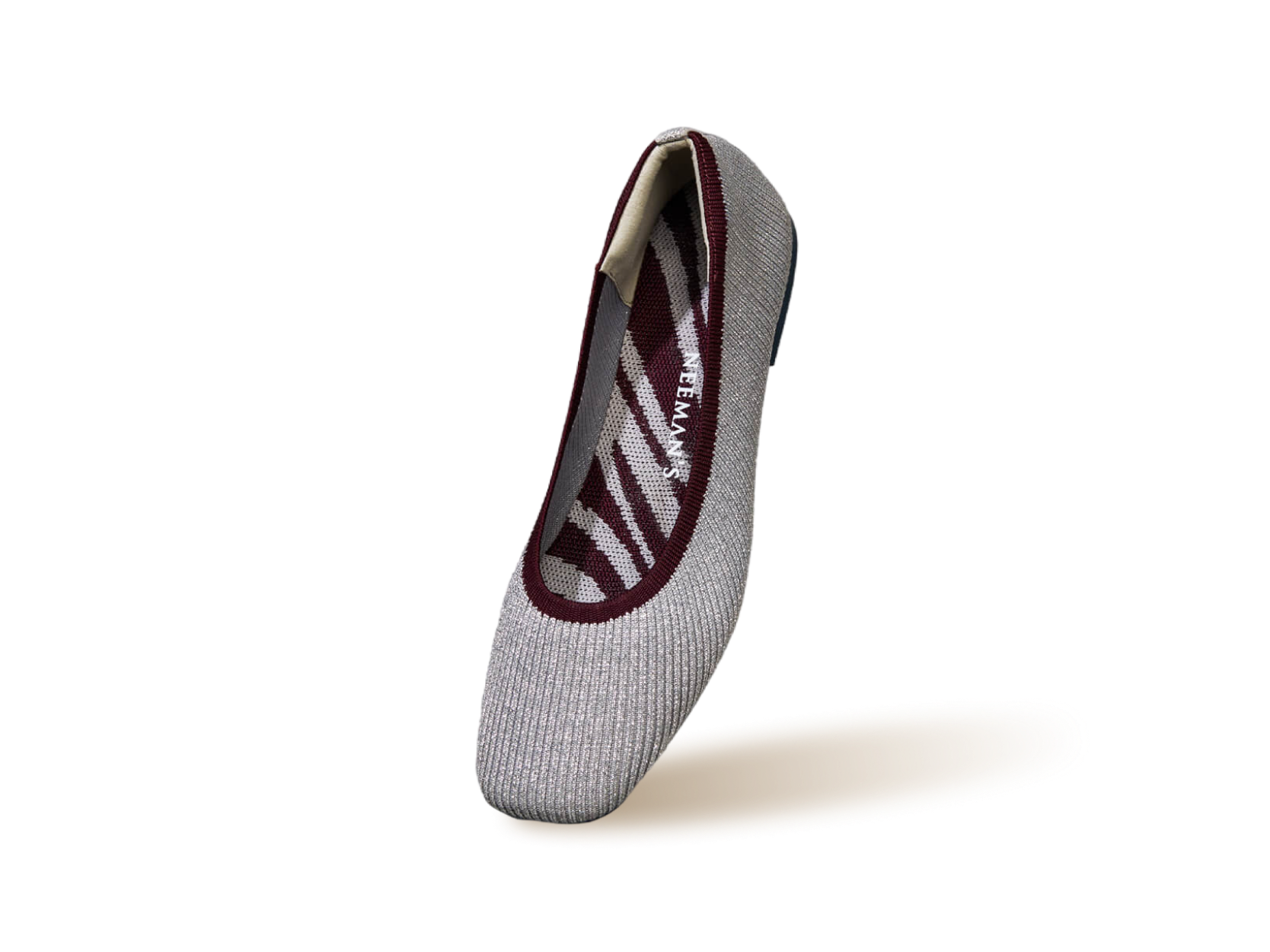 Neeman's Metallic Square Flats : Grey-Silver - view 12