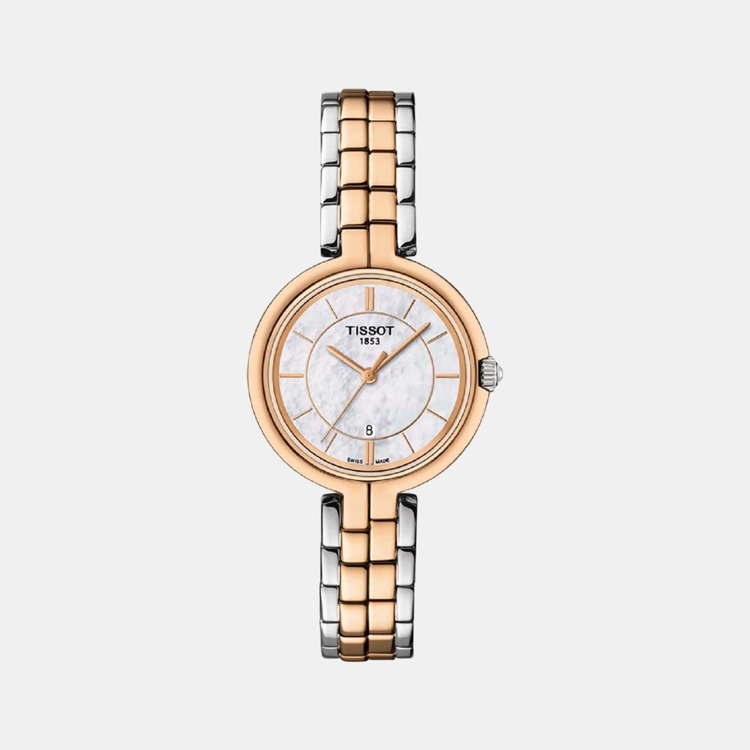Tissot Flamingo Women Quartz White Dial Analog Stainless Steel Watch T0942102211100