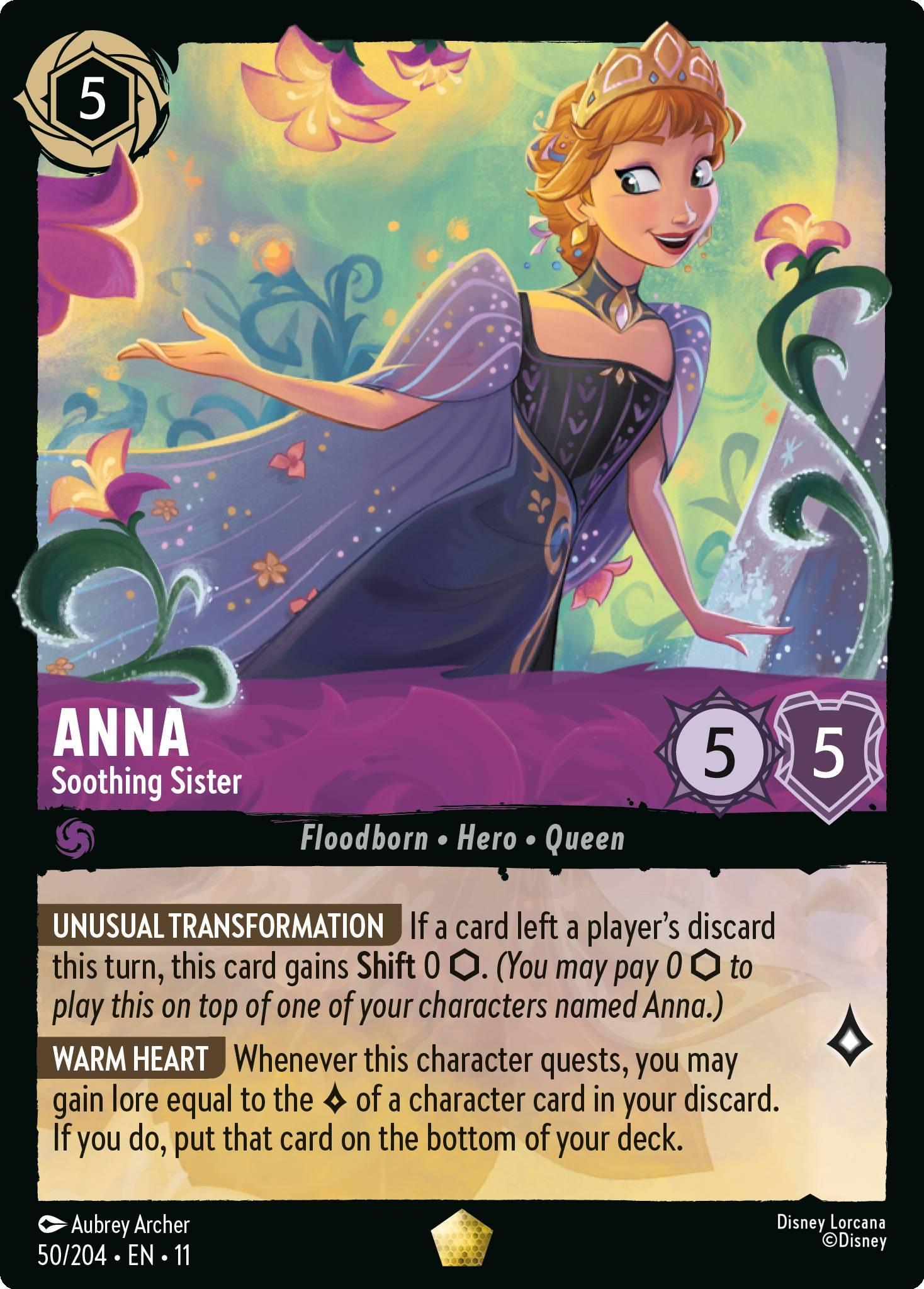 204 winterspell non-foil – Lorcana Anna - Soothing Sister - 50/204 [Winterspell] [Non-Foil]