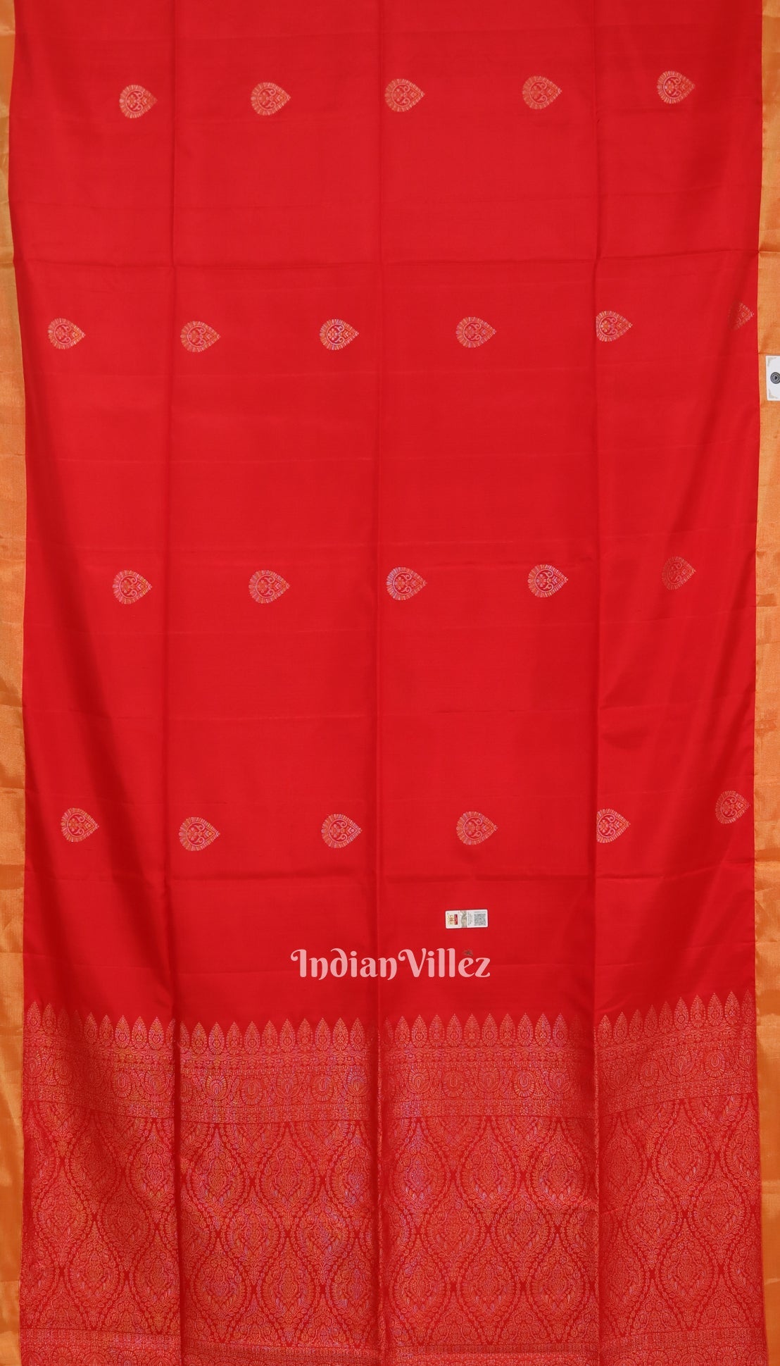 IndianVillèz Red Pure Kanjivaram Soft Silk Saree