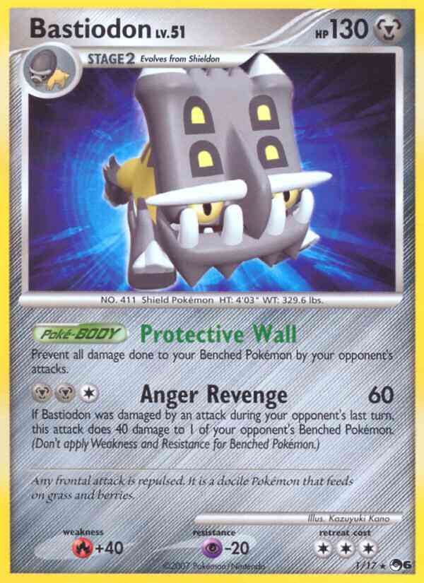Rare pop6-1 non-holo – Pokémon Bastiodon - 1/17 - Rare [pop6-1] [Non-Holo]
