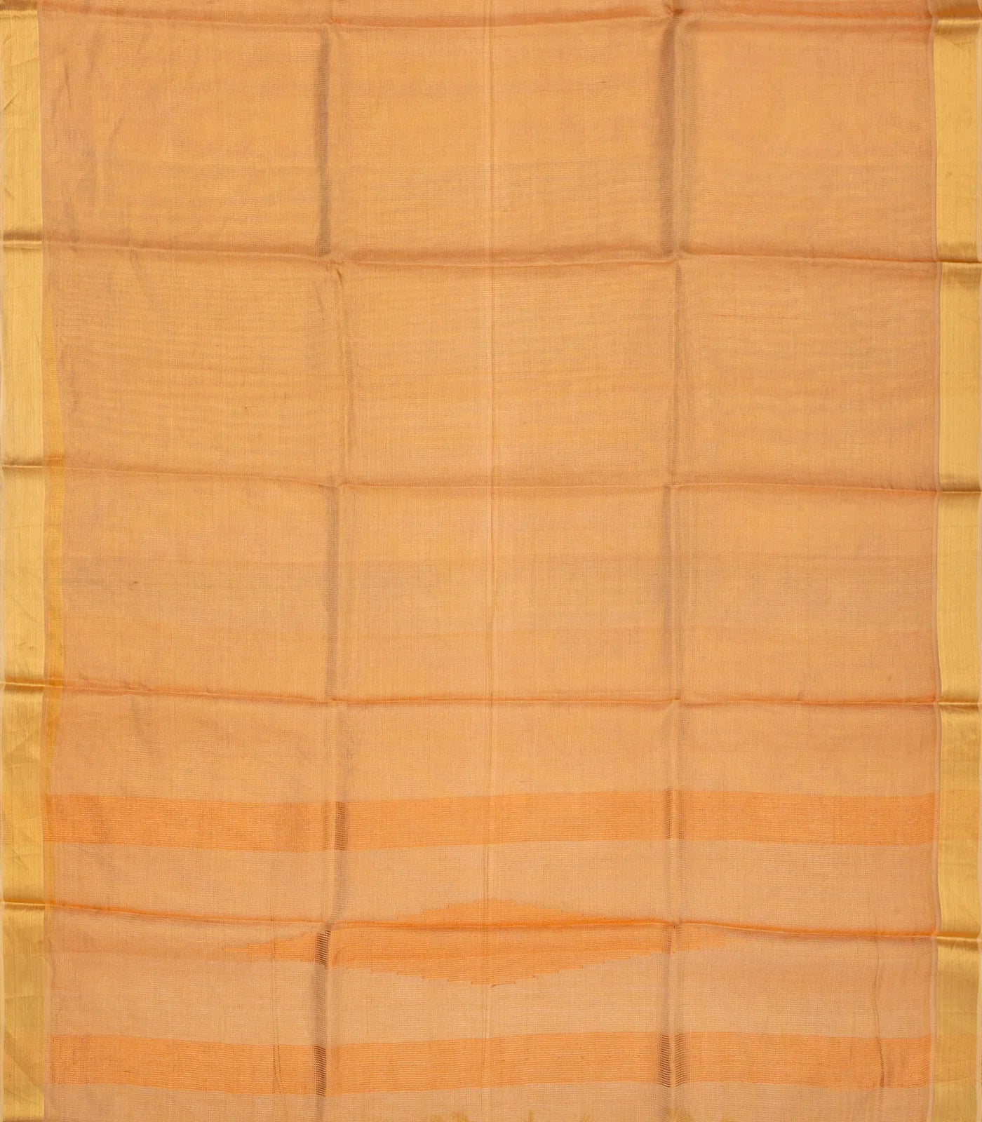RmKV Orange Blended Tussar Tissue Saree With Zari Border-Orange - view 2