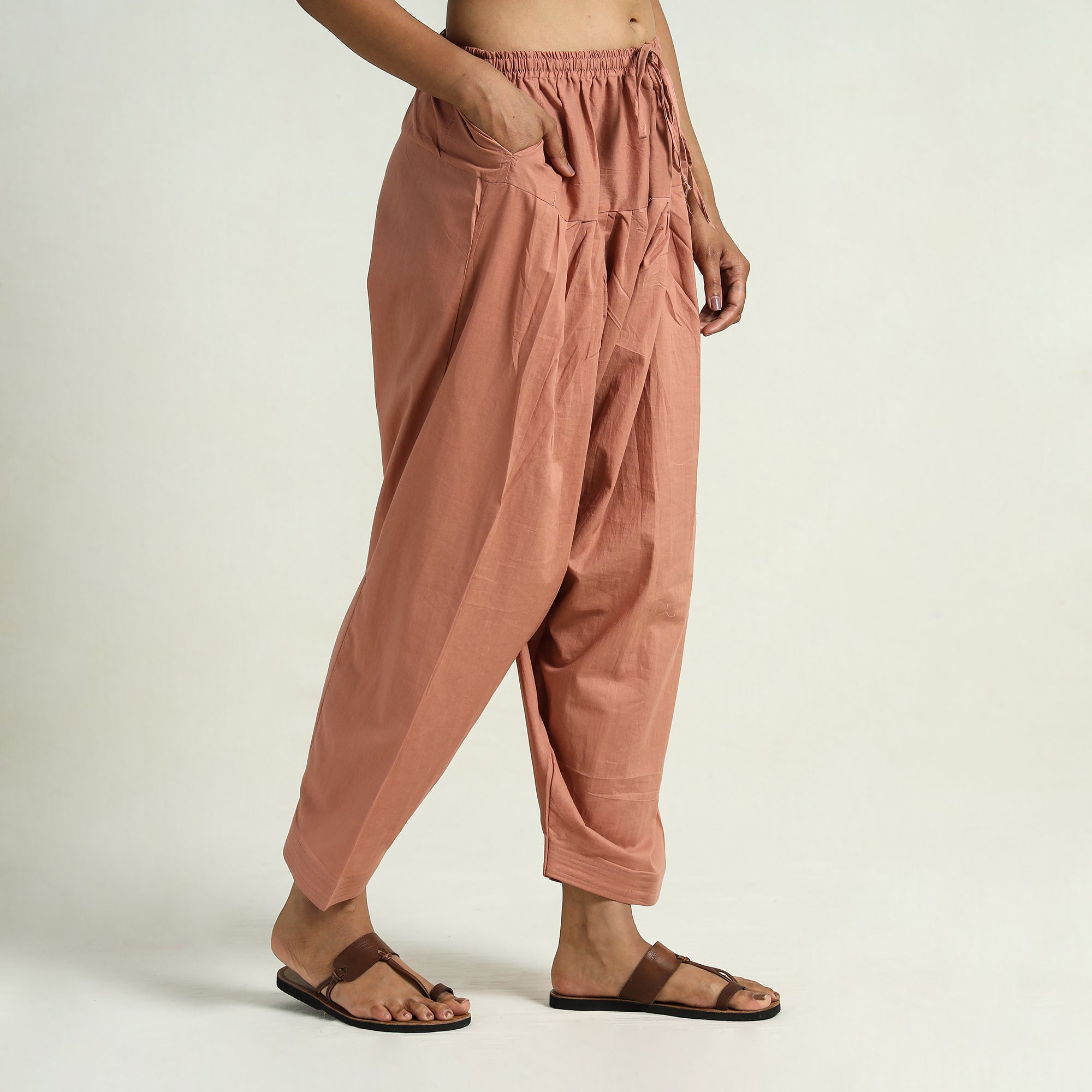 ITOKRI CASUALS Brown - Plain Cotton Women Salwar 04