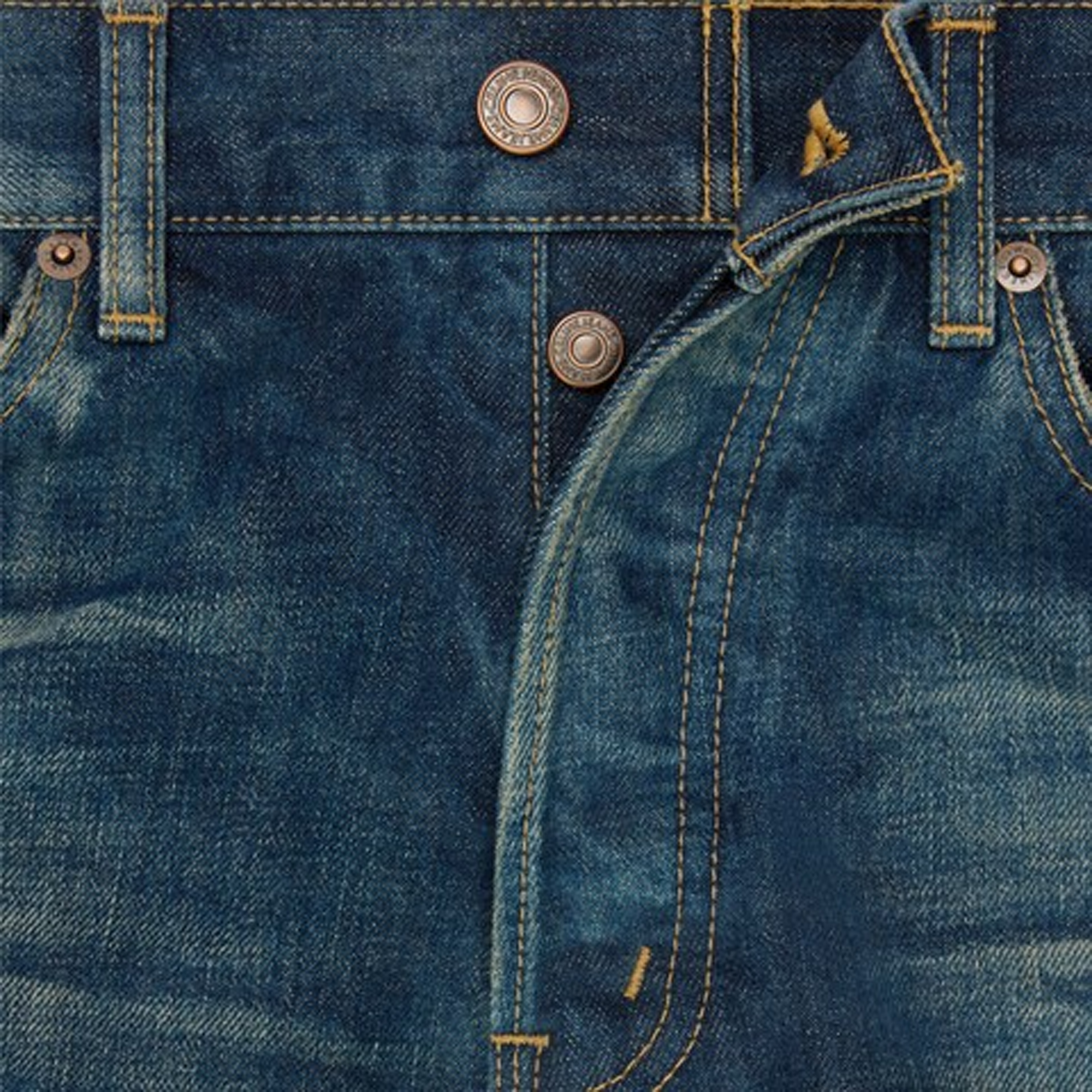 Celine Kurt Jeans in Destroyed Blue Marble Denim - view 2