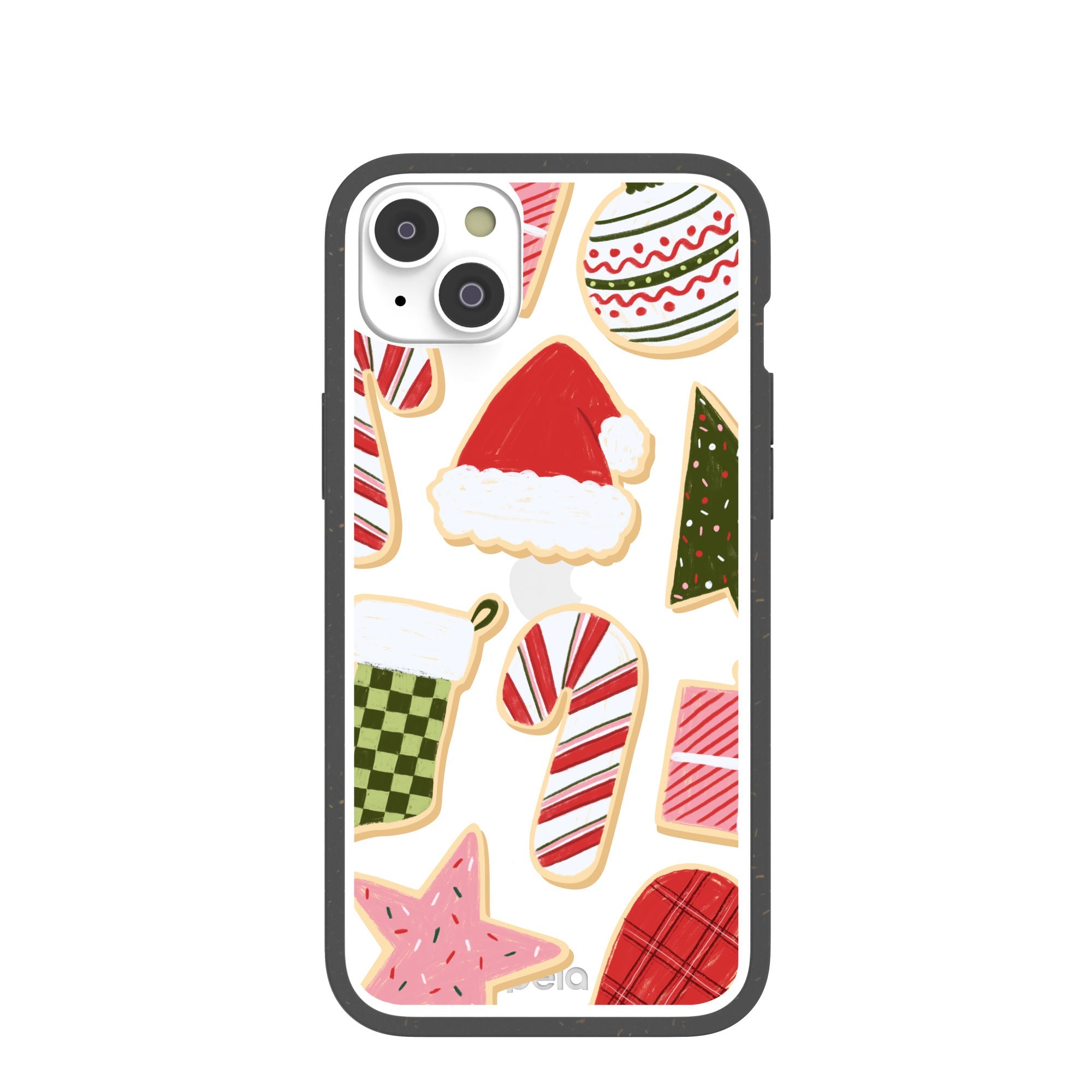 BlackTree Clear Festive Cookies iPhone 14 Plus Case With Black Ridge