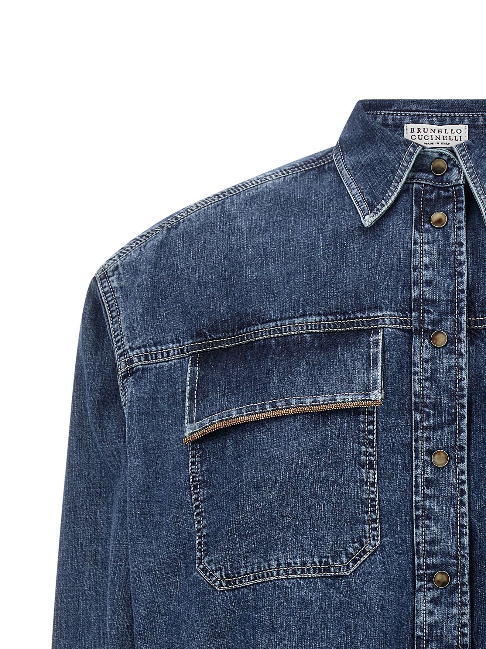 Brunello Cucinelli Shiny Pockets Shirt – 100% cotton - view 3