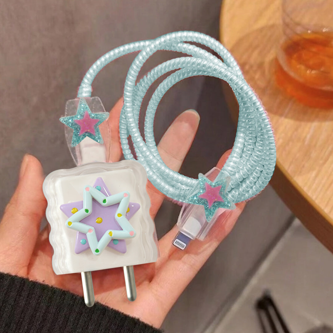 Peeperly Starry Delight Cable And Charger Protector Set