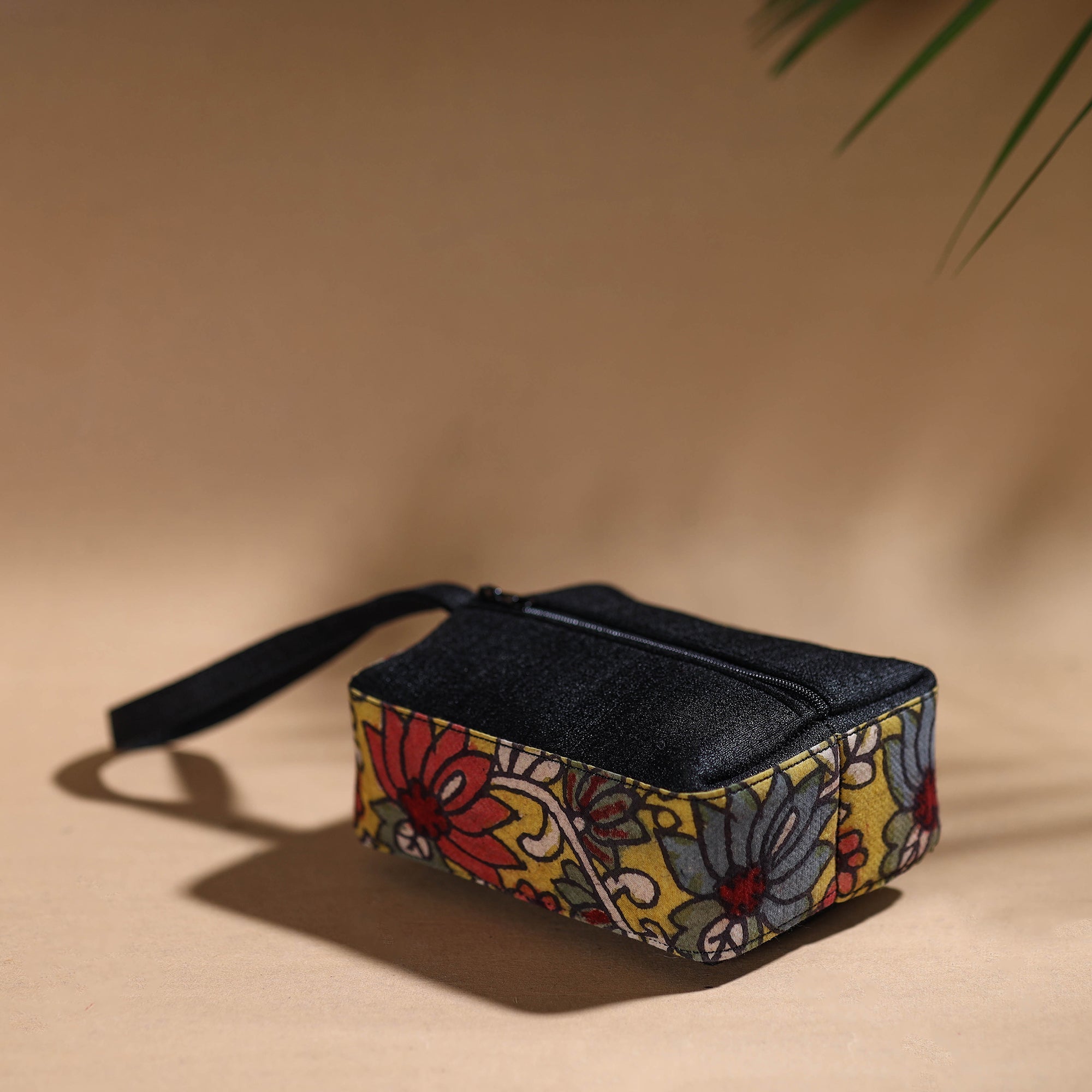 DWARAKA PLUS Black - Handpainted Kalamkari Multipurpose Cosmetic/Toiletry Bag 49