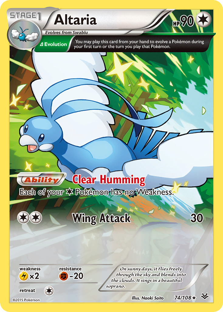 Rare xy6-74 reverse – Pokémon Altaria - 74/108 - Rare [xy6-74] [Reverse Holo] - Altaria - 74/108 - Rare