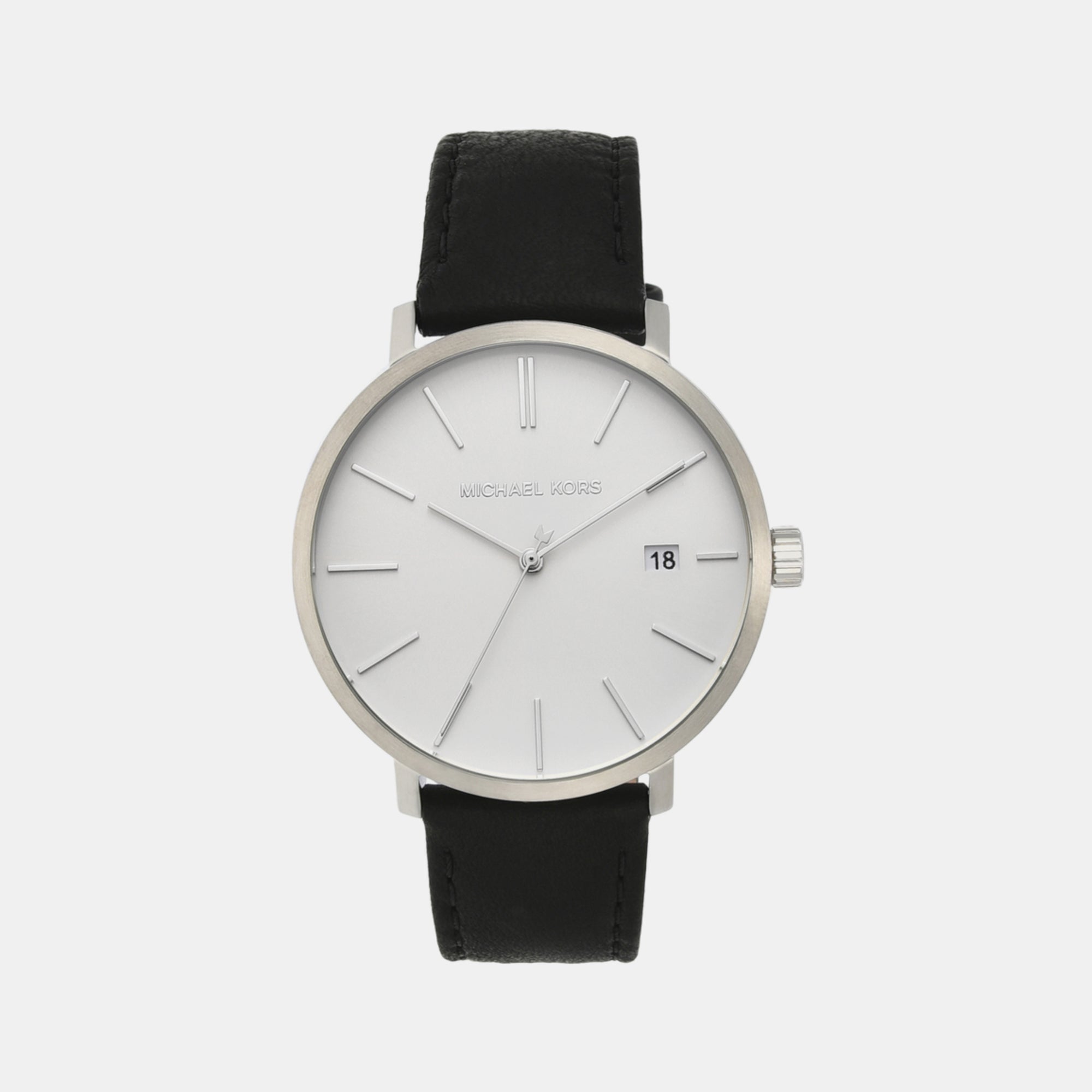 Michael Kors Blake Men Quartz Silver Dial Analog Leather Watch MK8674