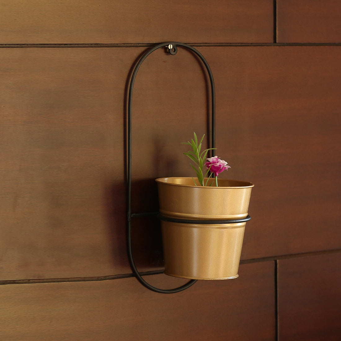 EXCLUSIVELANE 'The Arched Bucket' Wall Planter Pot In Galvanized Iron - view 2