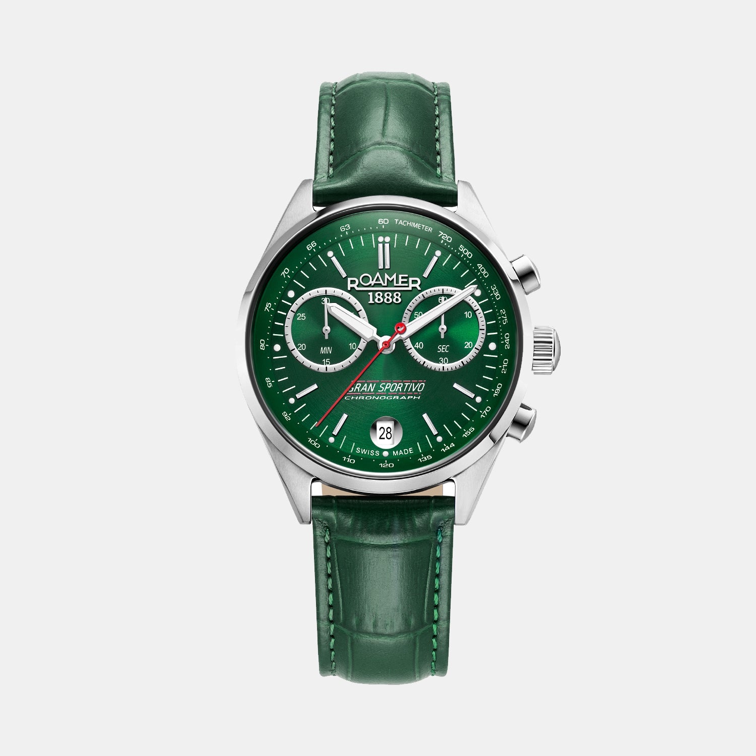 Roamer Gran Sportivo Men Quartz Green Sunray Dial Chronograph Stainless Steel Watch 978818 41 75 20 - view 2