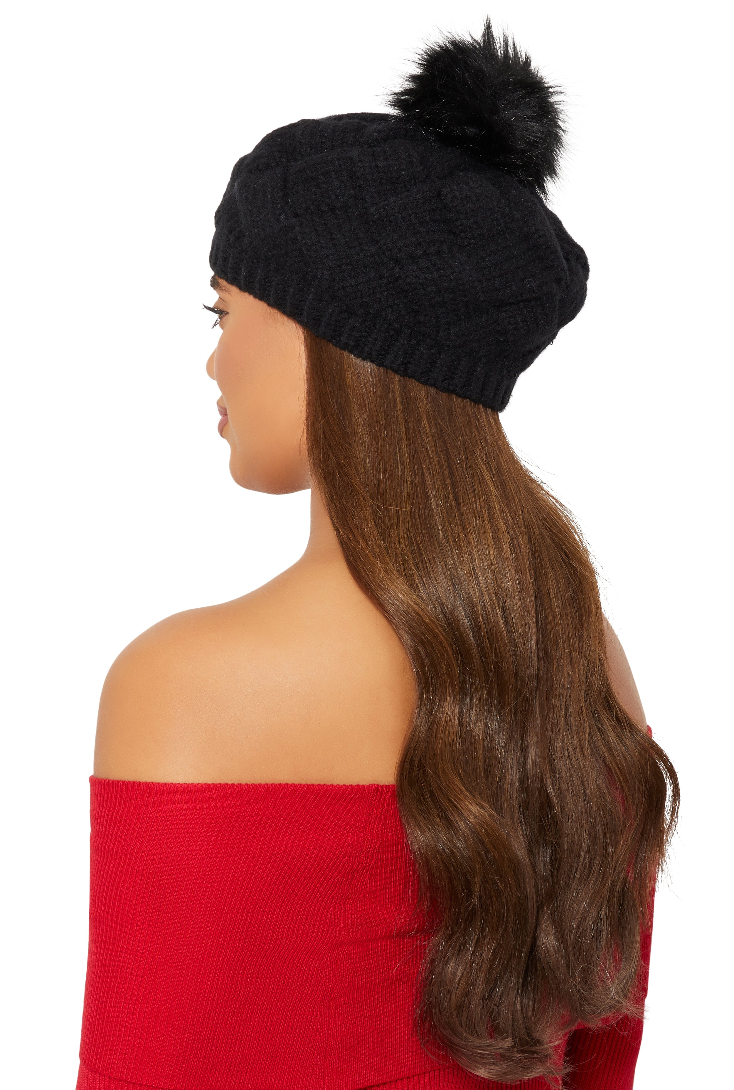 Rainbow Shops Pom Pom Knit Beret – Women's - view 2