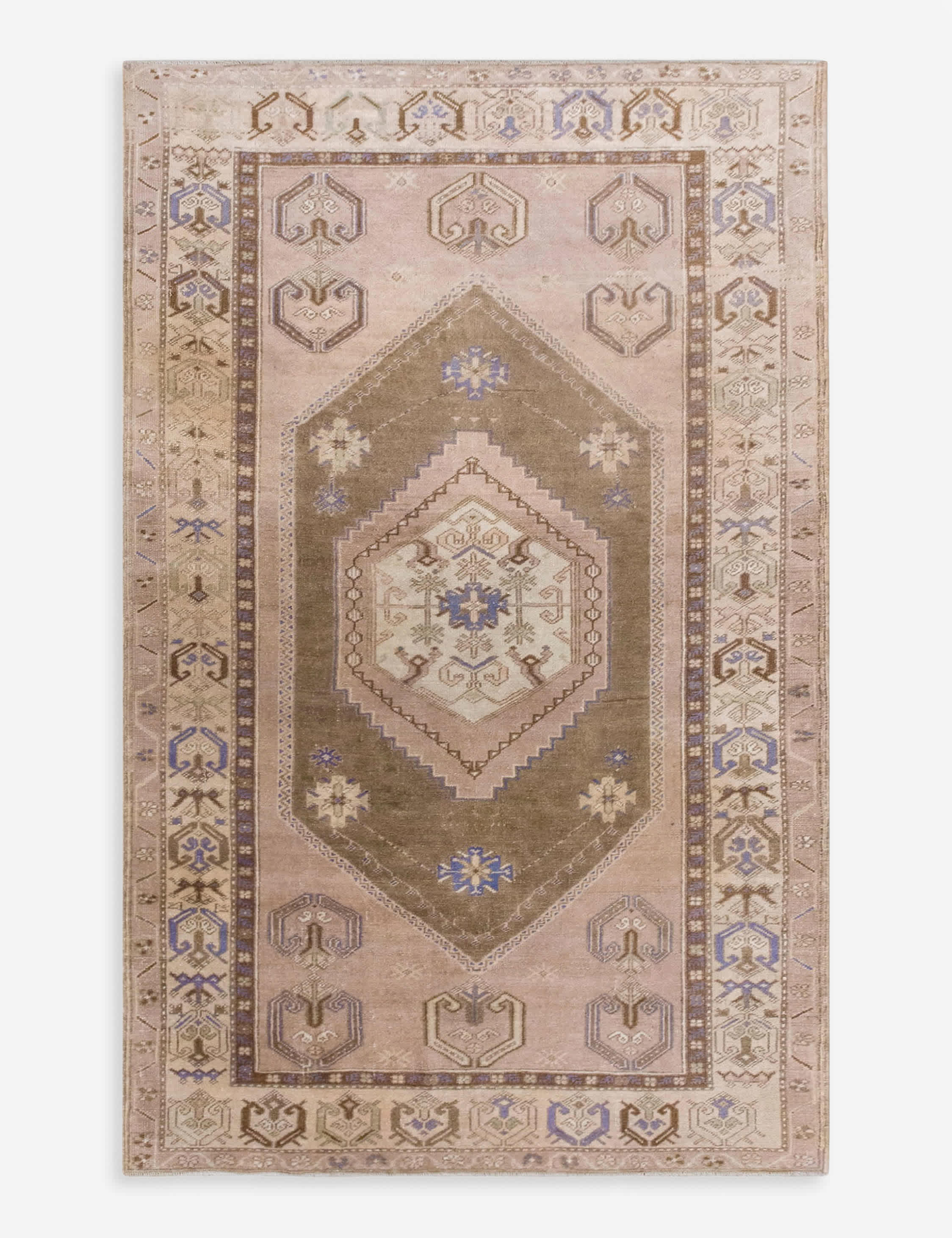 Lulu and Georgia Vintage Turkish Hand-Knotted Wool Rug No. 594, 4' x 7'7"