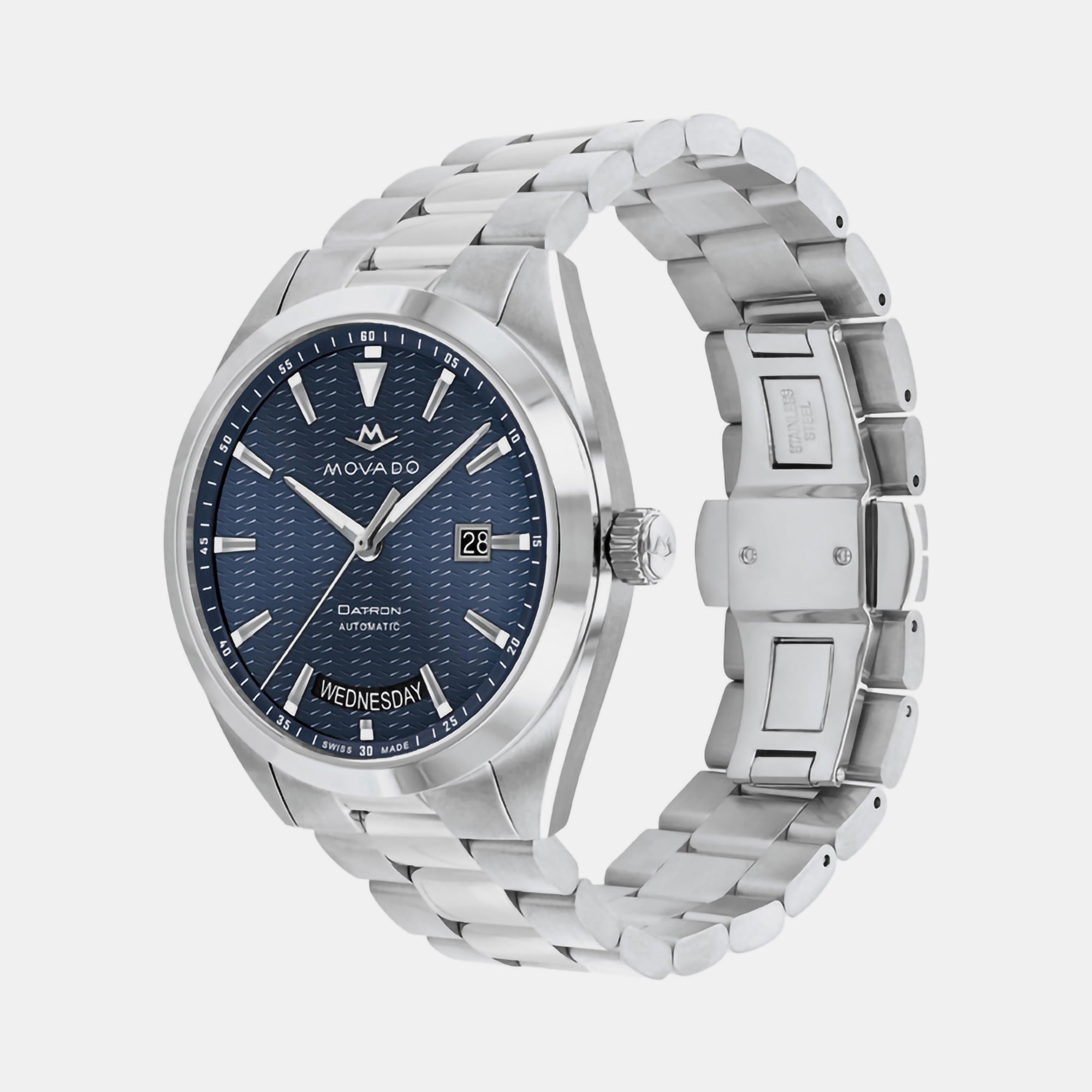 Movado Heritage Men Quartz Blue Dial Analog Stainless Steel Watch 3650177 - view 2