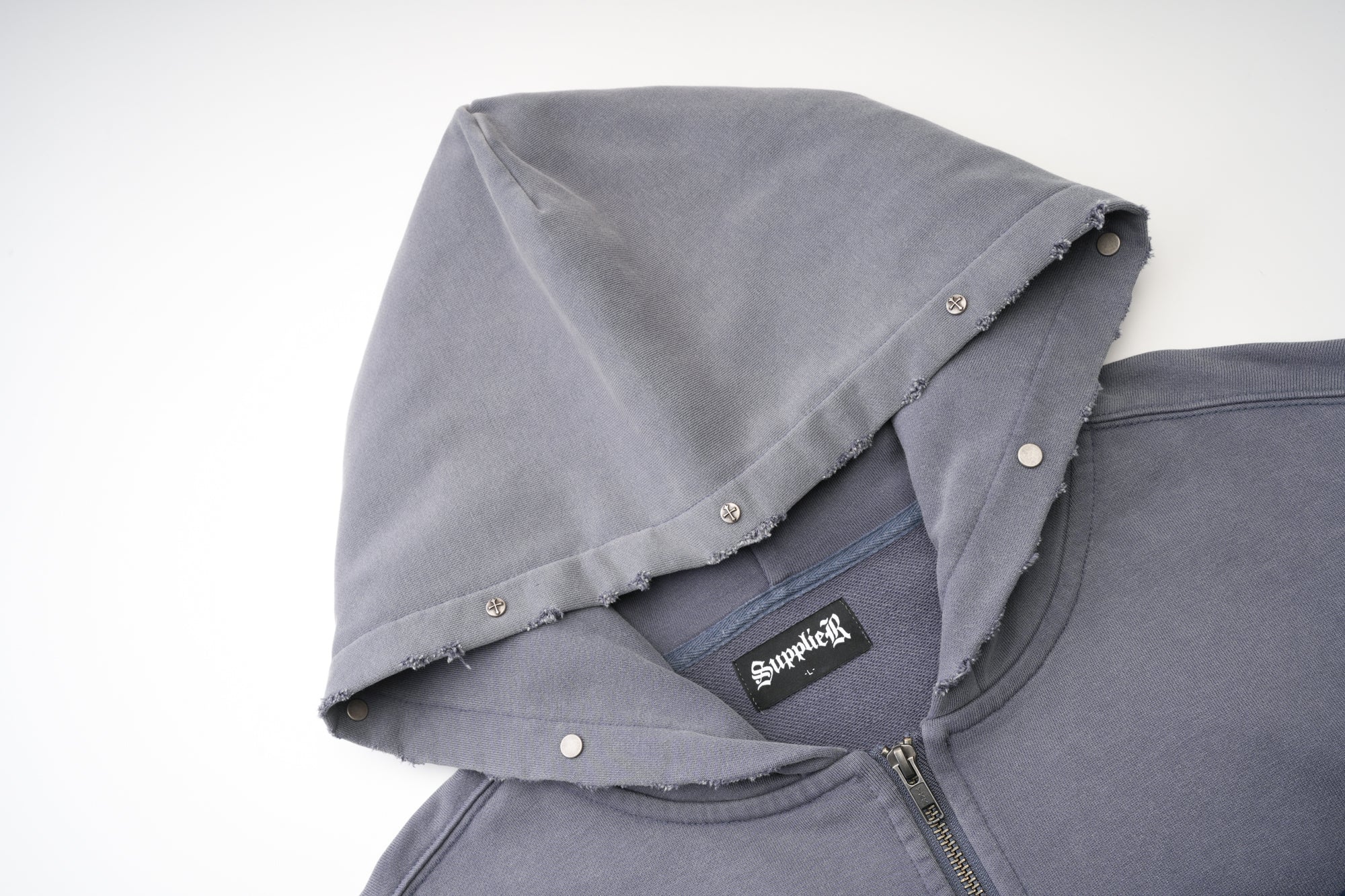 Supplier Studs Cross Patch Zip Hoodie - view 3