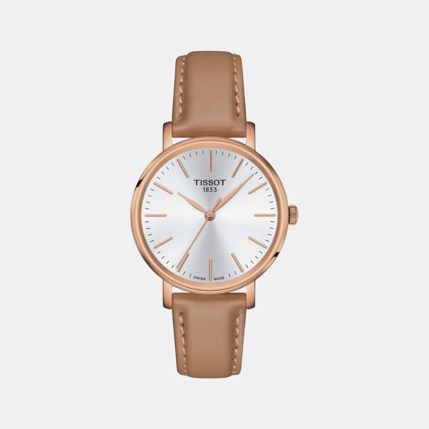 Tissot Everytime Women Quartz White Dial Analog Leather Watch T1432103601100