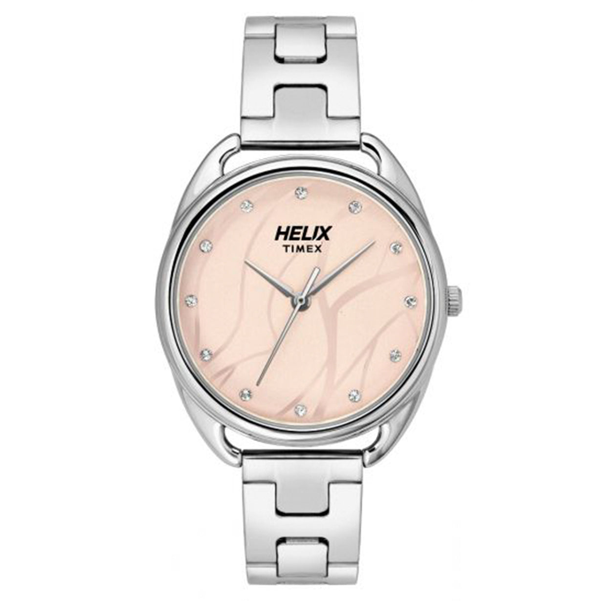 Helix Trendy Silver Stainless Steel Strap – Pink
