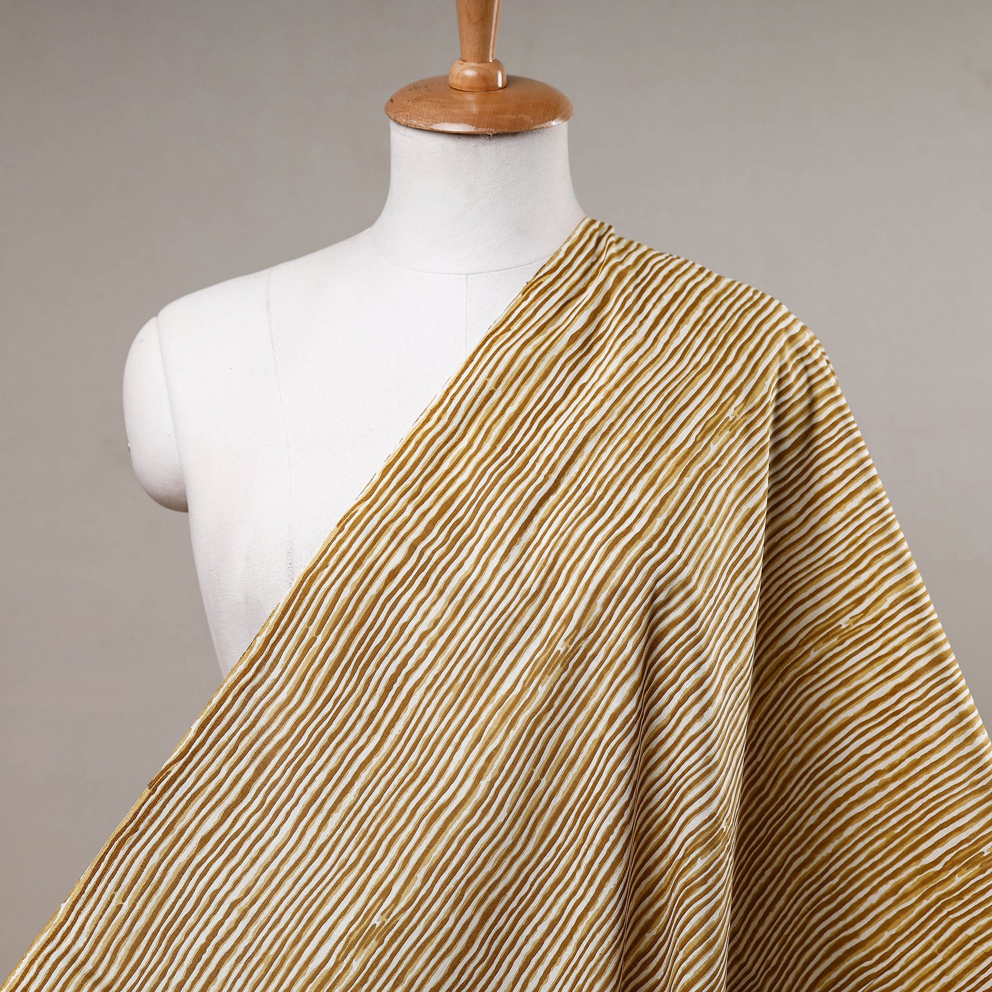 HAVELI CHRONICLES Brown - Lines Pattern Cotton Jaipur Print Fabric