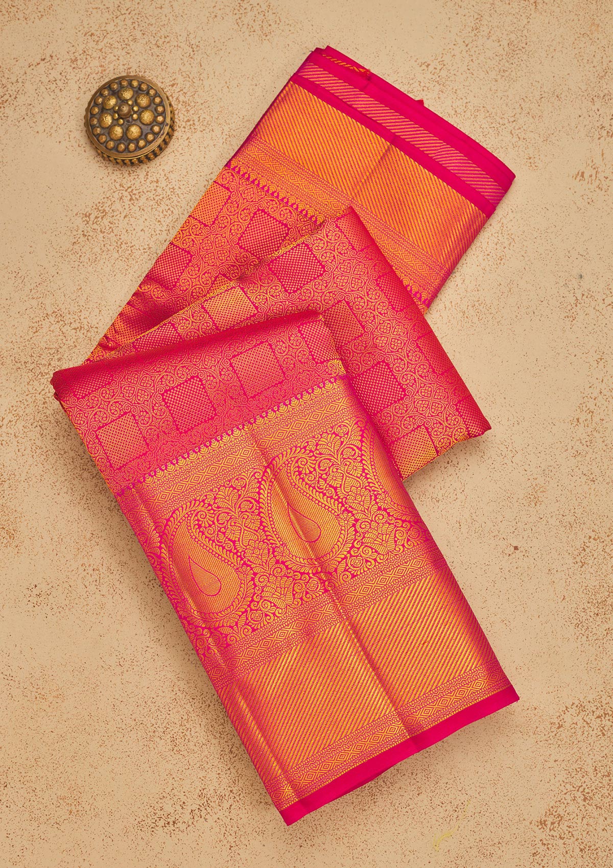 Koskii Onion Pink Zariwork Pure Silk Saree – Women's
