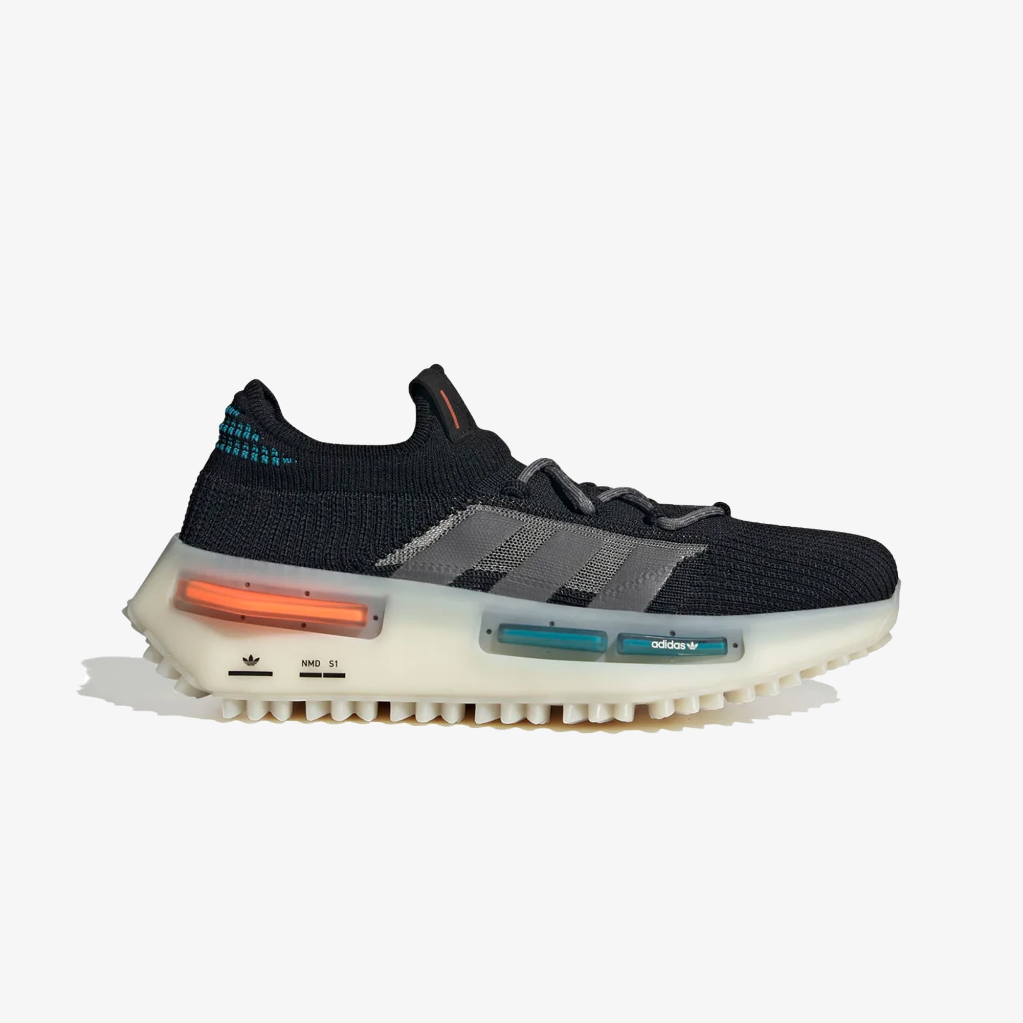 Adidas Originals | NMD_S1 { CORE BLACK/OFF WHITE/GREY FIVE - view 4