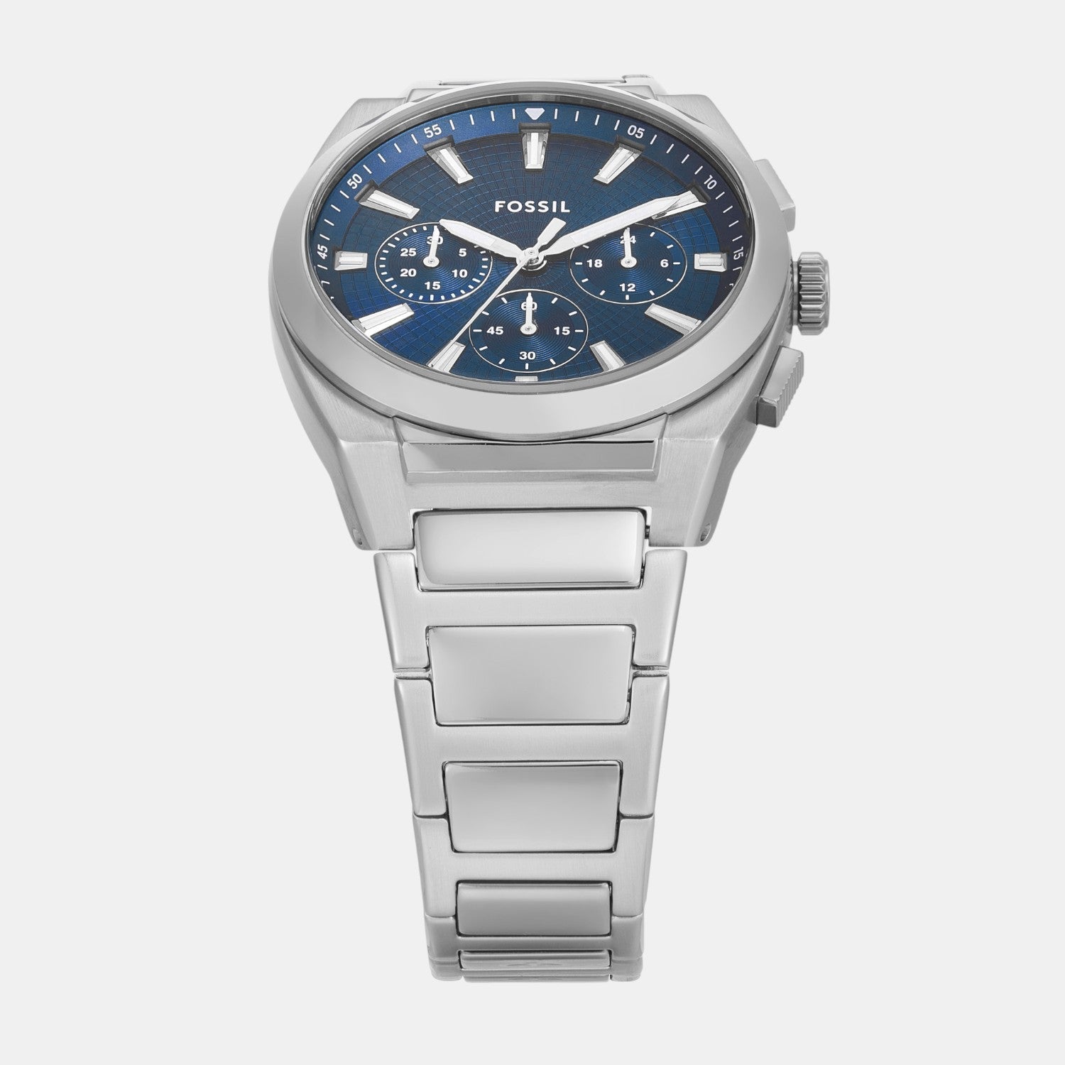 Fossil Everett Men Quartz Blue Dial Chronograph Stainless Steel Watch FS6104 - view 2