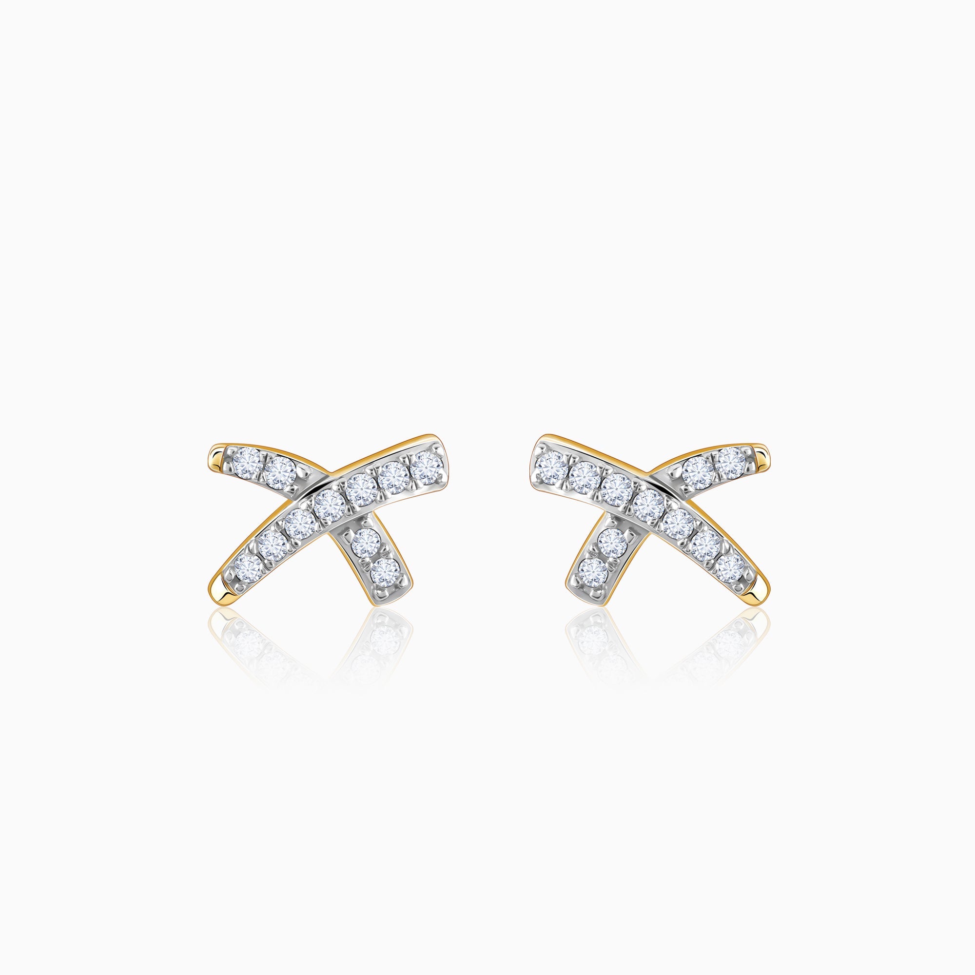 GIVA Jewellery Gold Xquisite Diamond Stud Earrings