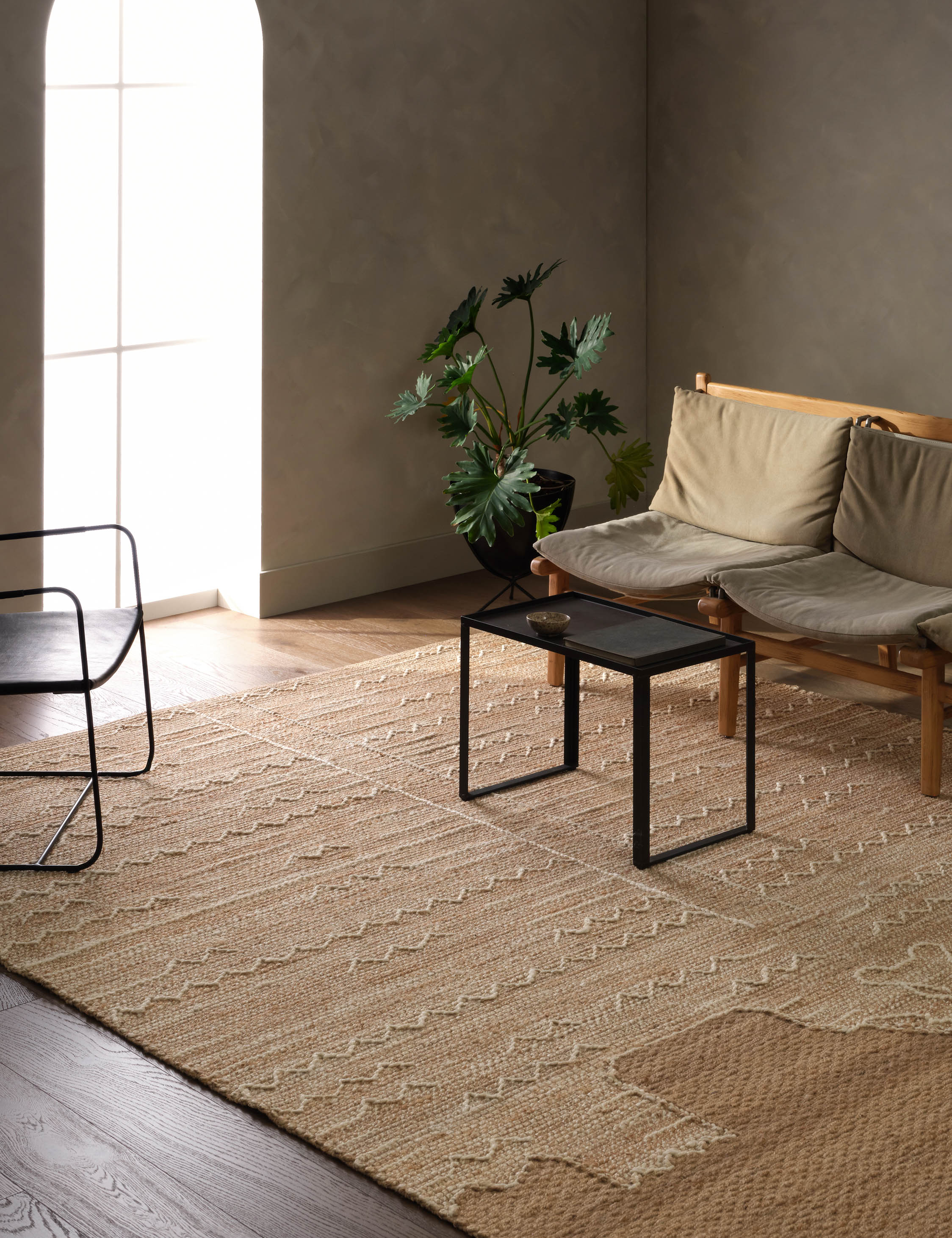 Lulu and Georgia Avalos Handwoven Jute Rug – Tan and Beige - view 2