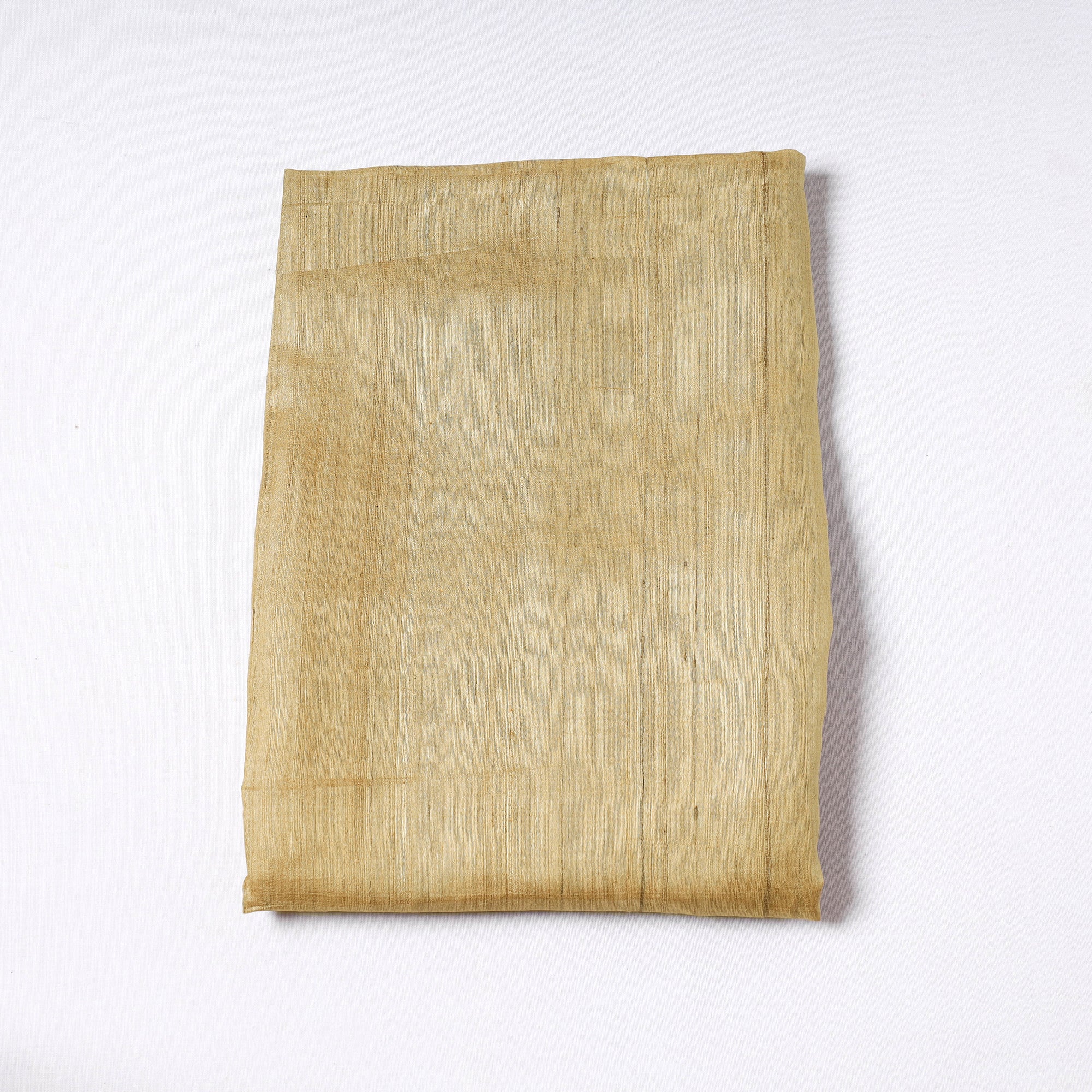 ITOKRI CRAFTS INITIATIVE Beige - Vidarbha Handloom Pure Tussar Ghicha Silk Precut Fabric 02